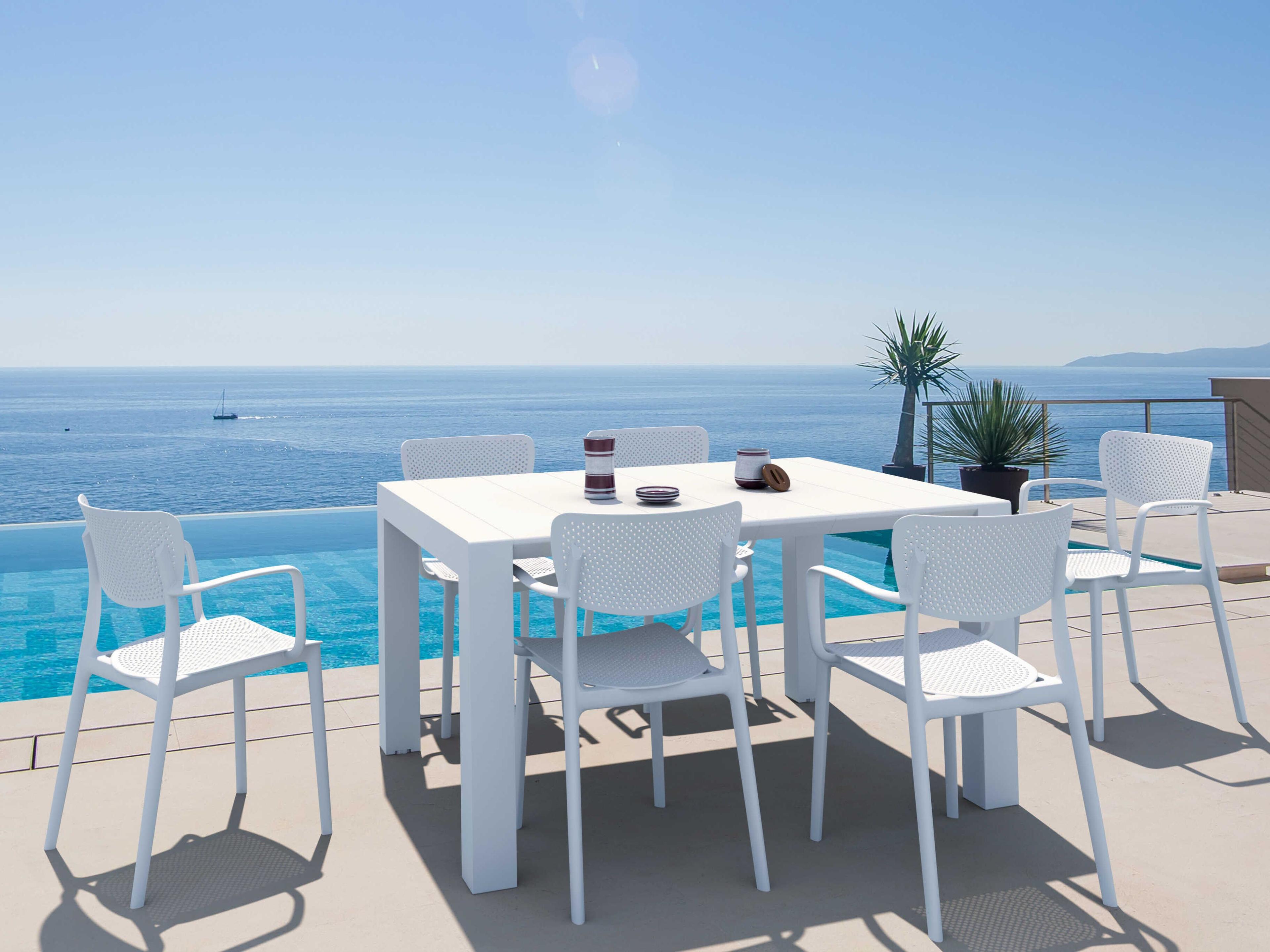 Loft White Polypropylene Dining Set