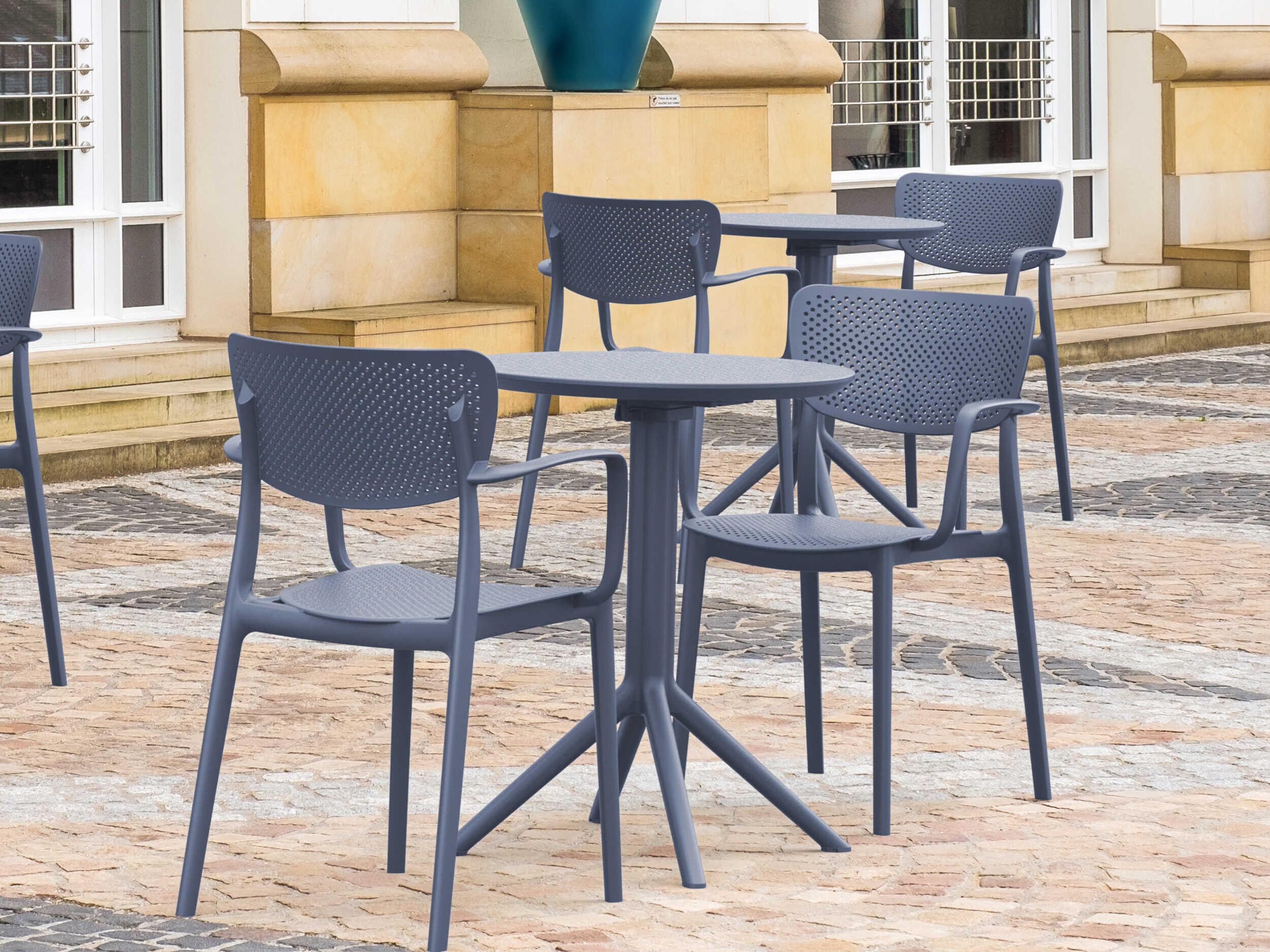 Loft Dark Gray Polypropylene Dining Set