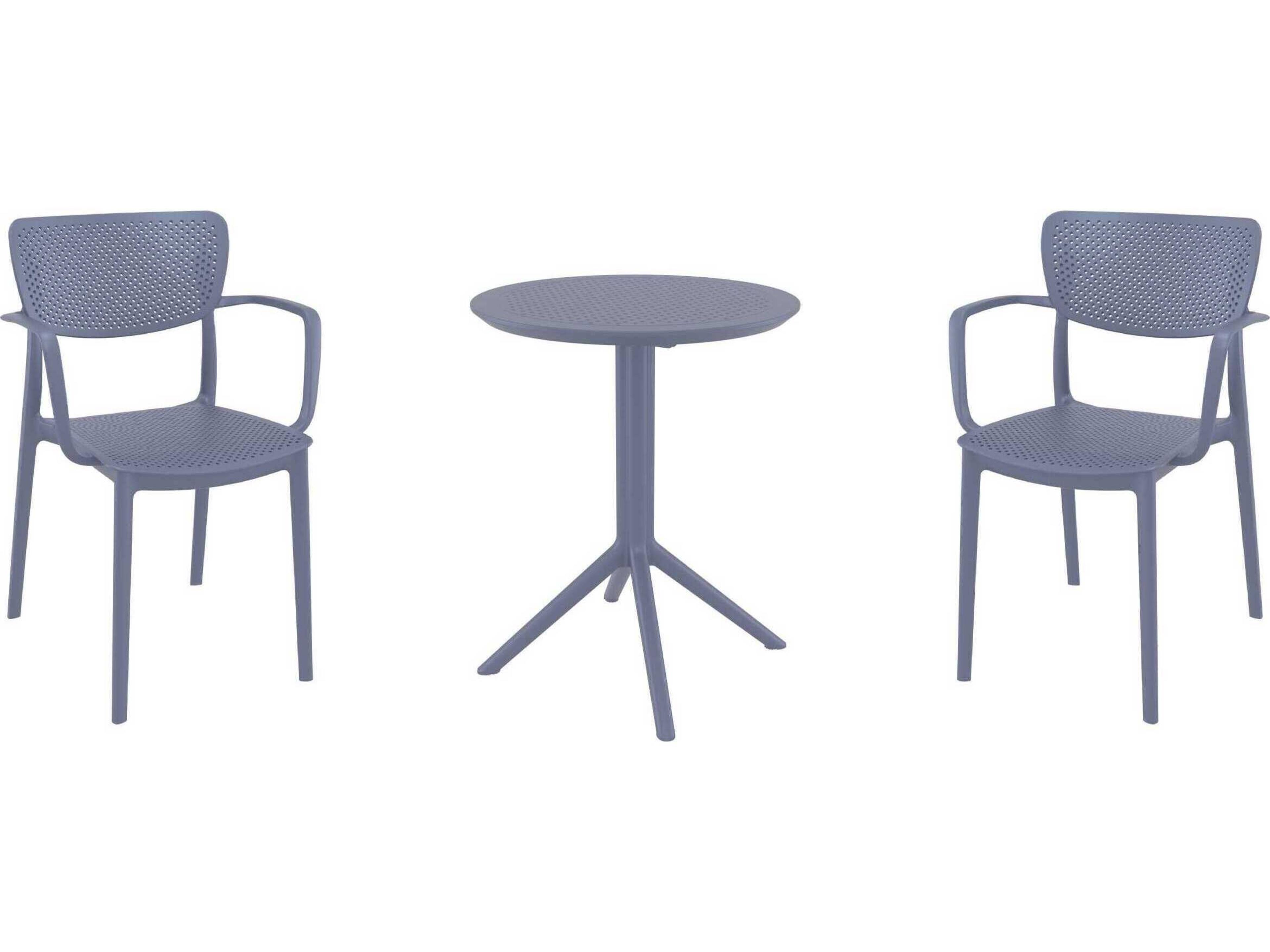 Compamia Loft Dark Gray Polypropylene Dining Set