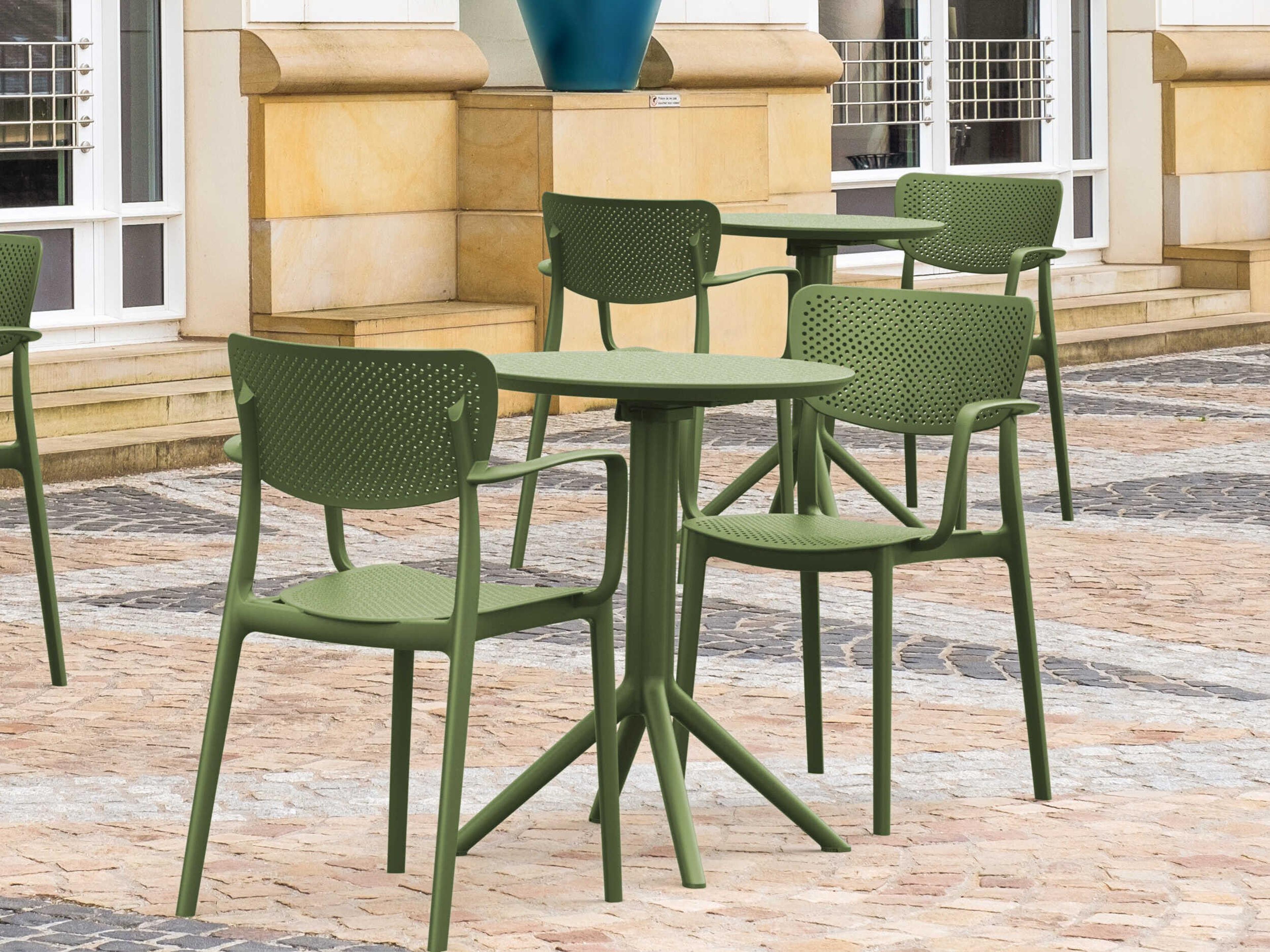 Loft Olive Green Polypropylene Dining Set