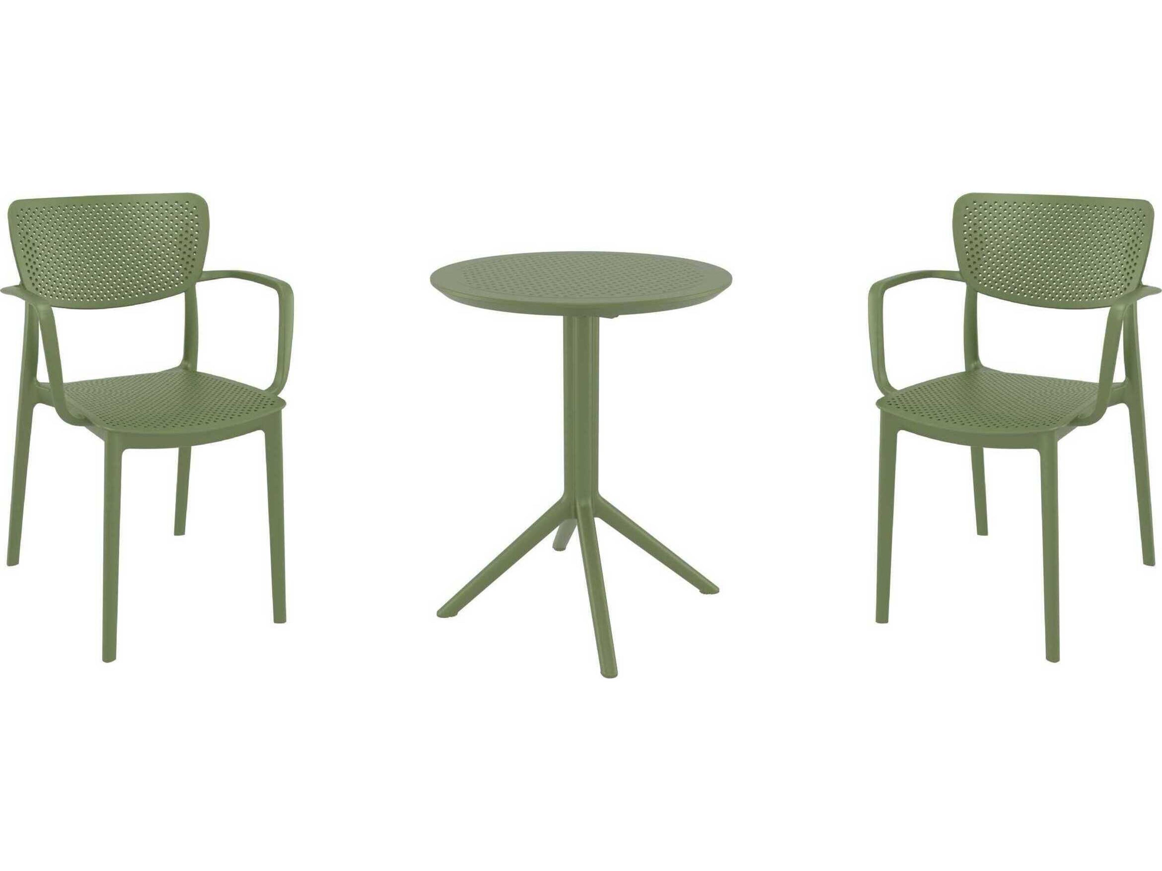 Compamia Loft Olive Green Polypropylene Dining Set