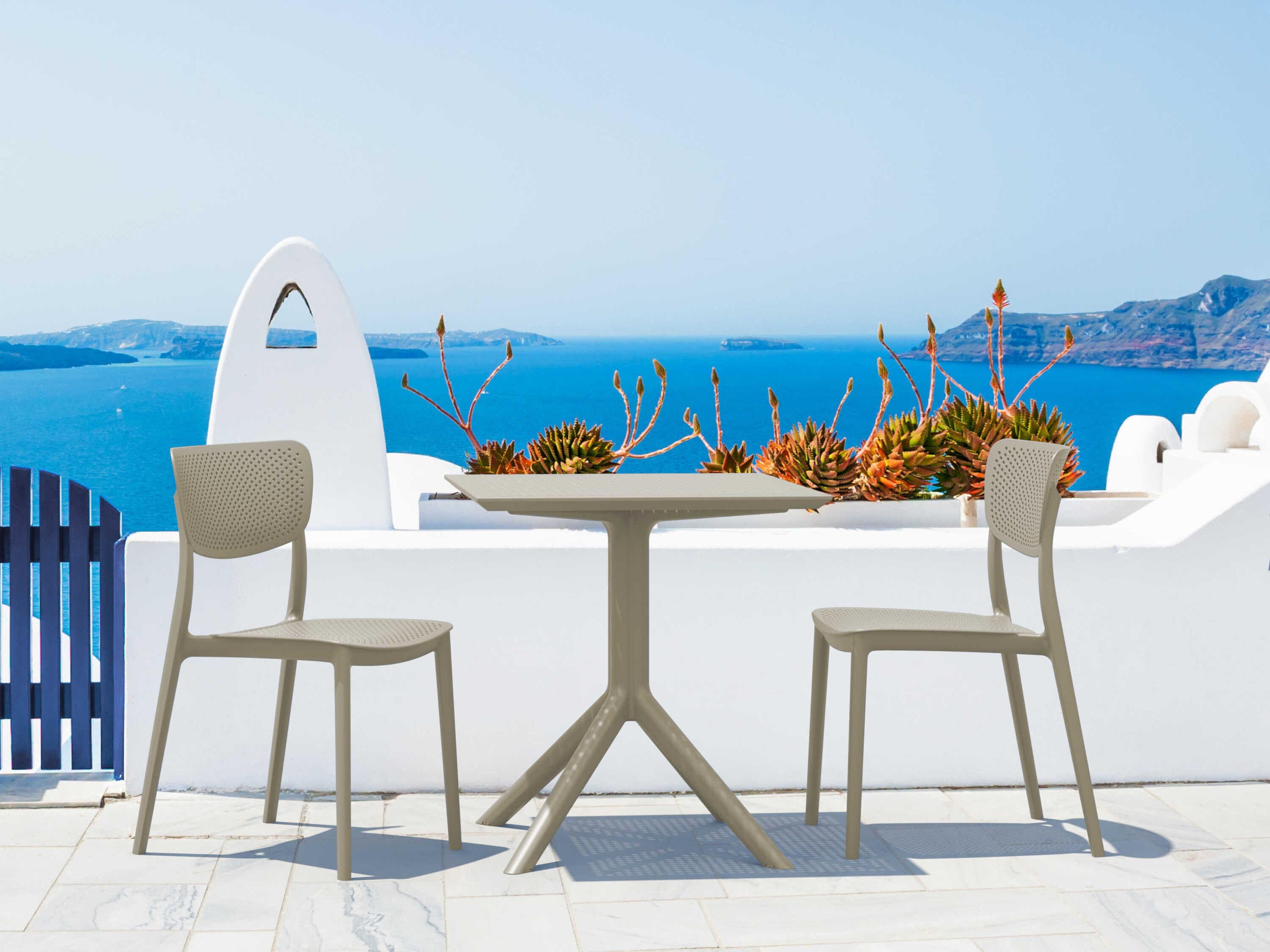 Lucy Taupe Polypropylene Dining Set