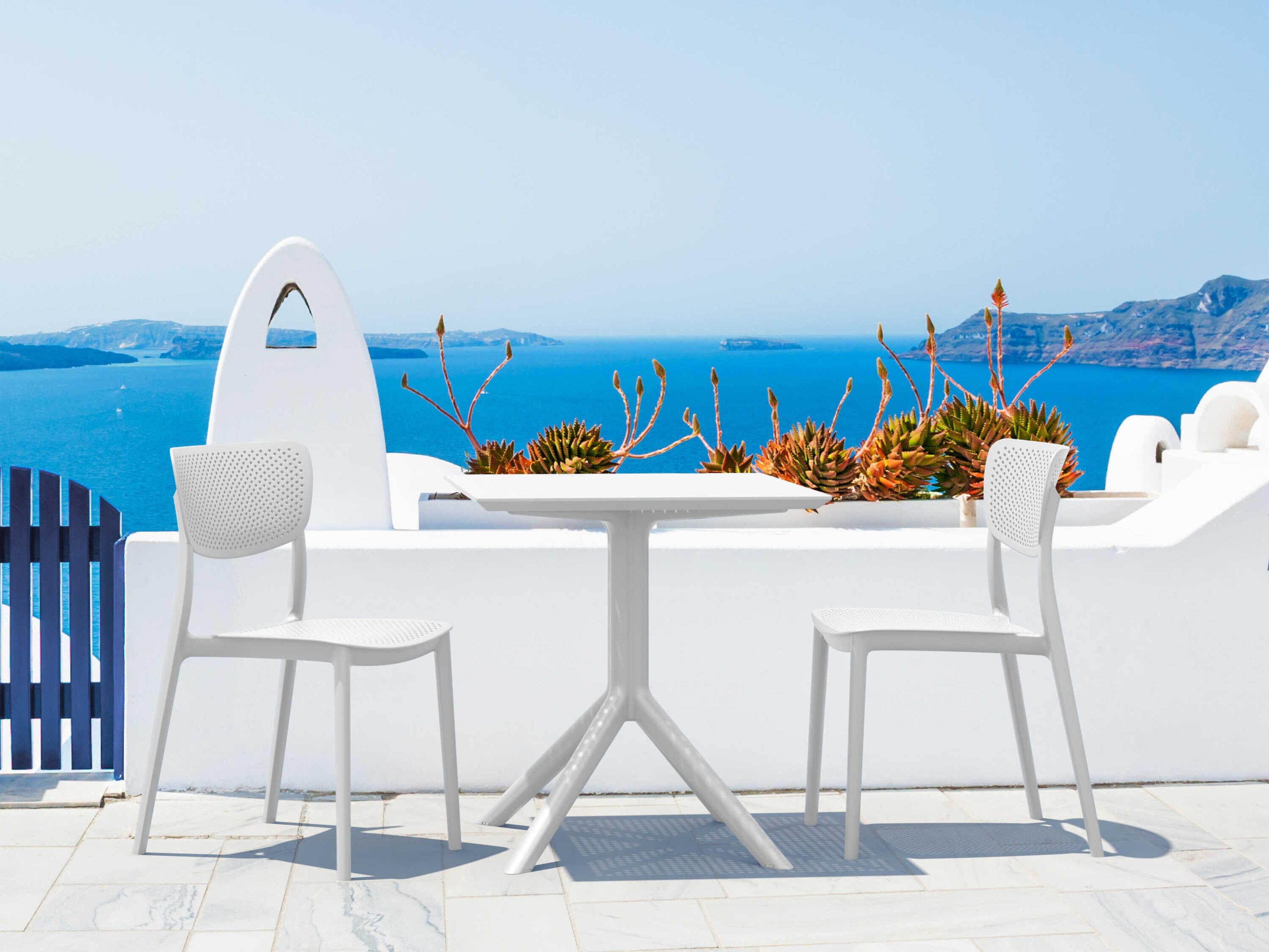 Lucy White Polypropylene Dining Set