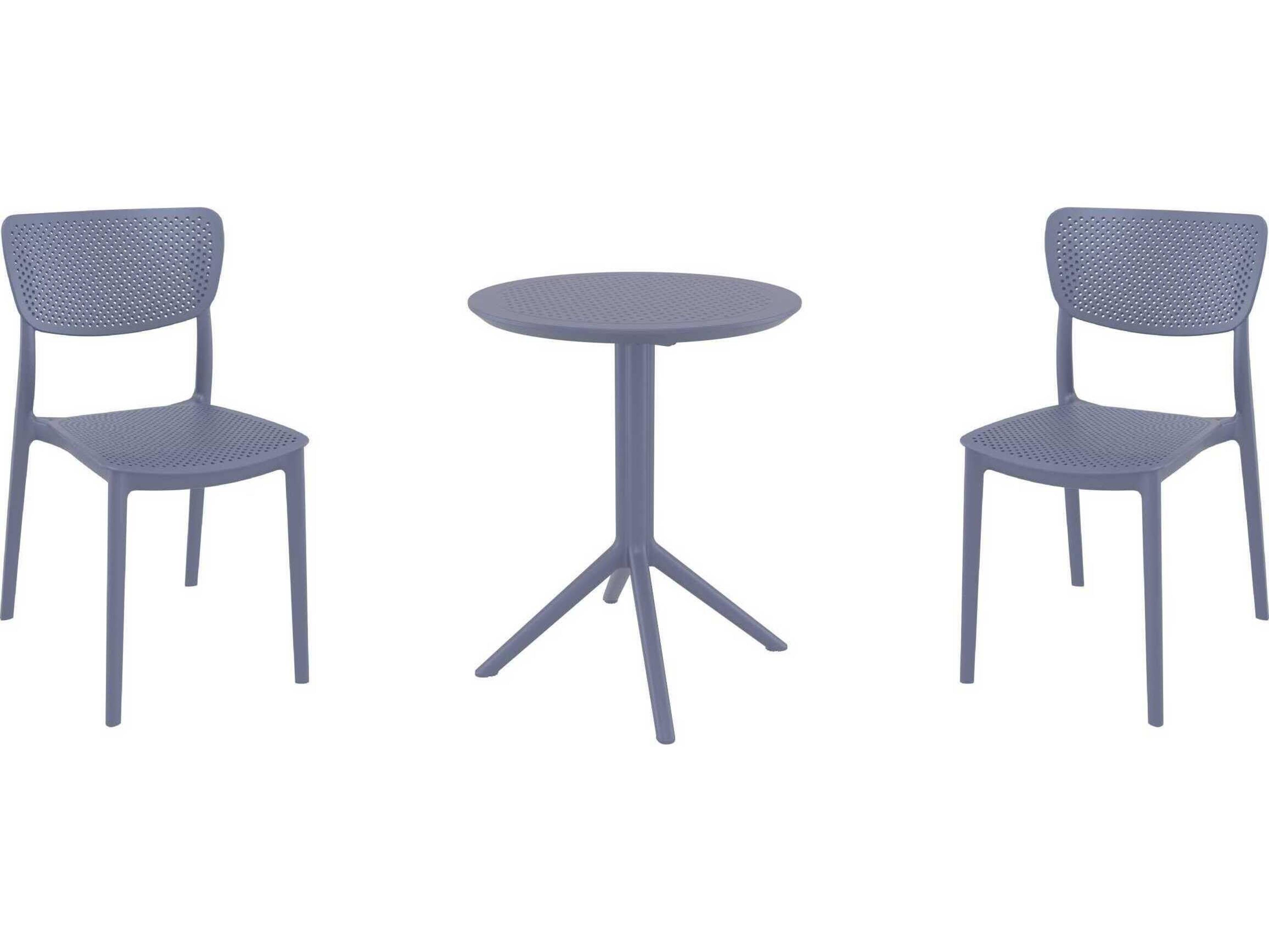 Compamia Lucy Dark Gray Polypropylene Dining Set