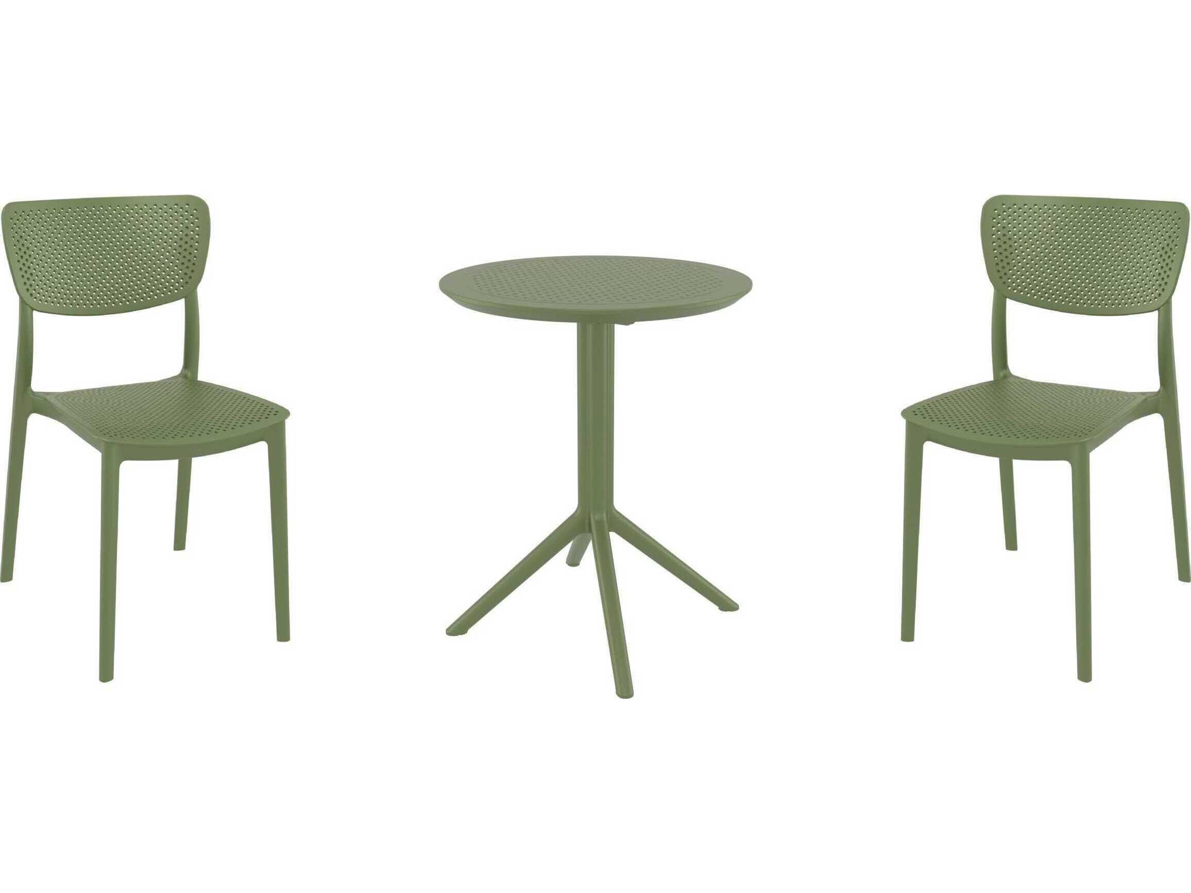 Compamia Lucy Olive Green Polypropylene Dining Set