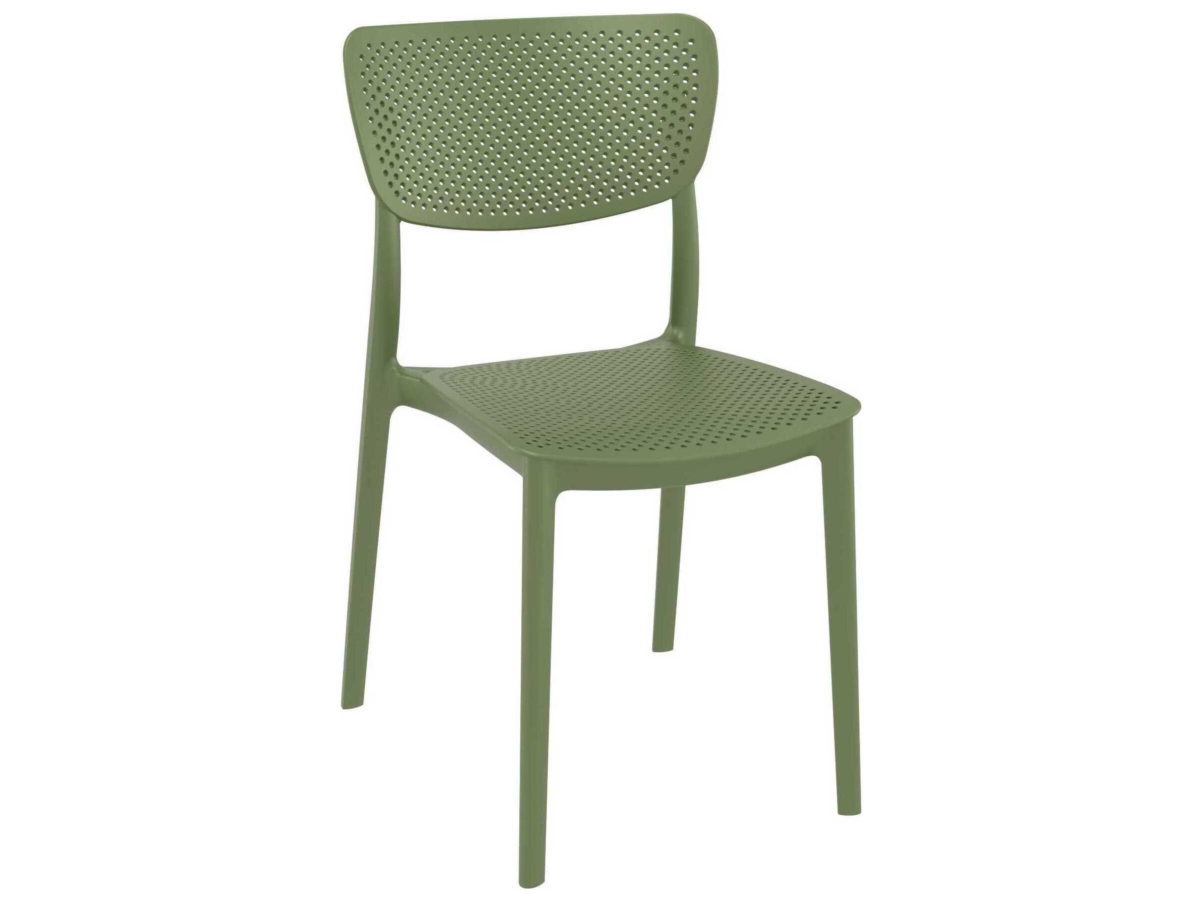 Lucy Olive Green Polypropylene Dining Chair