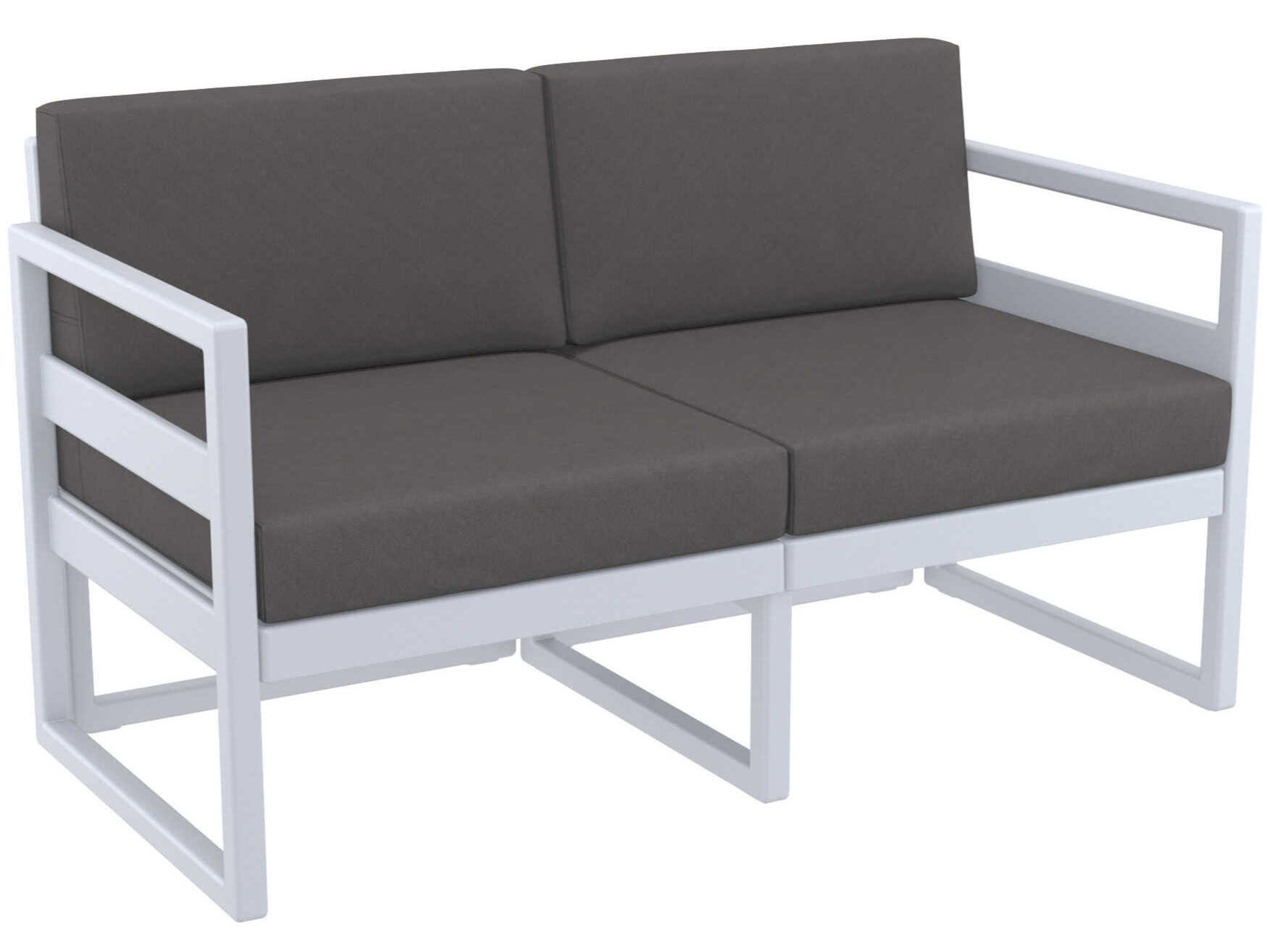 Mykonos Silver Resin Cushion Loveseat
