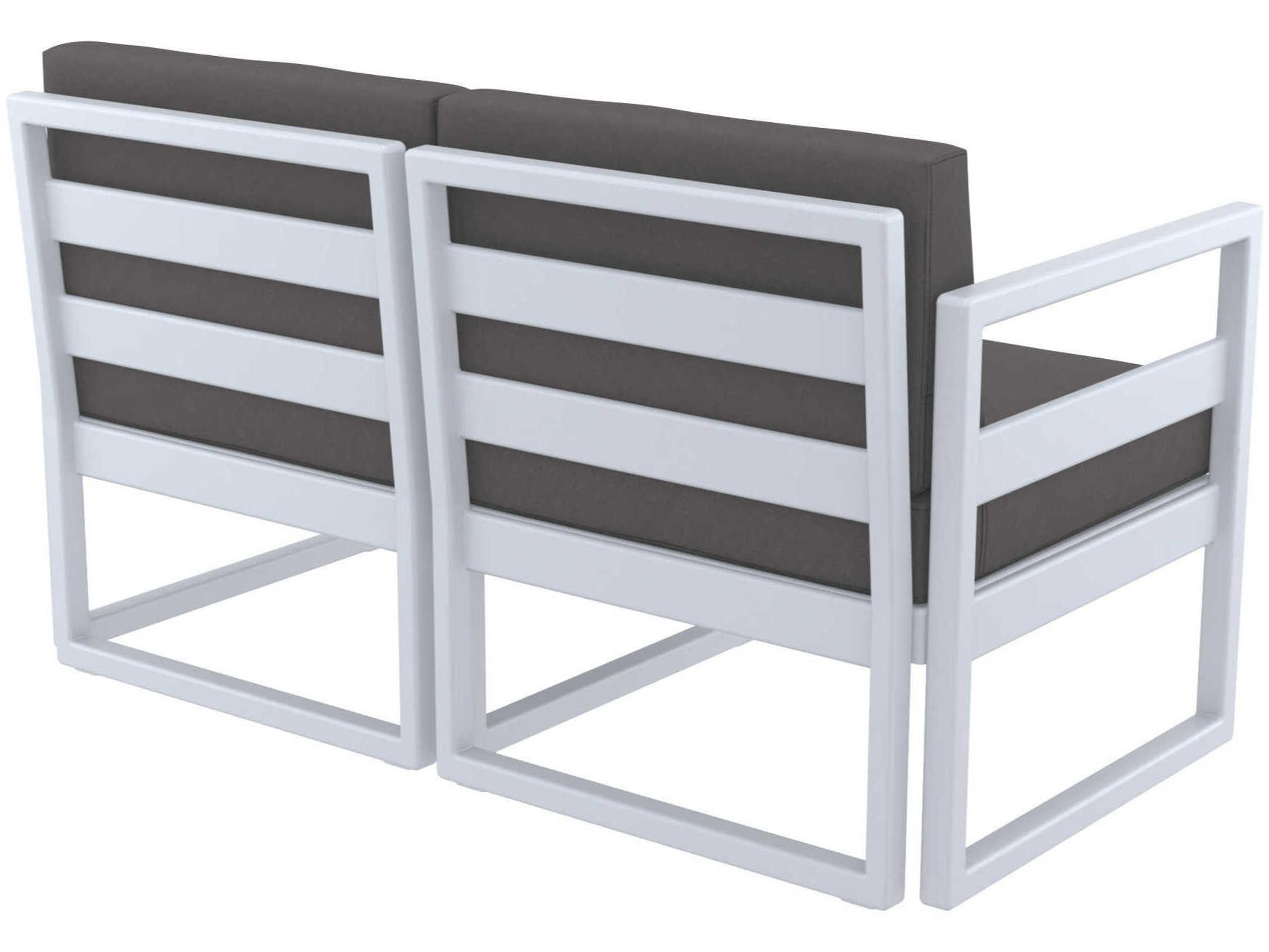 Compamia Mykonos Silver Resin Cushion Loveseat