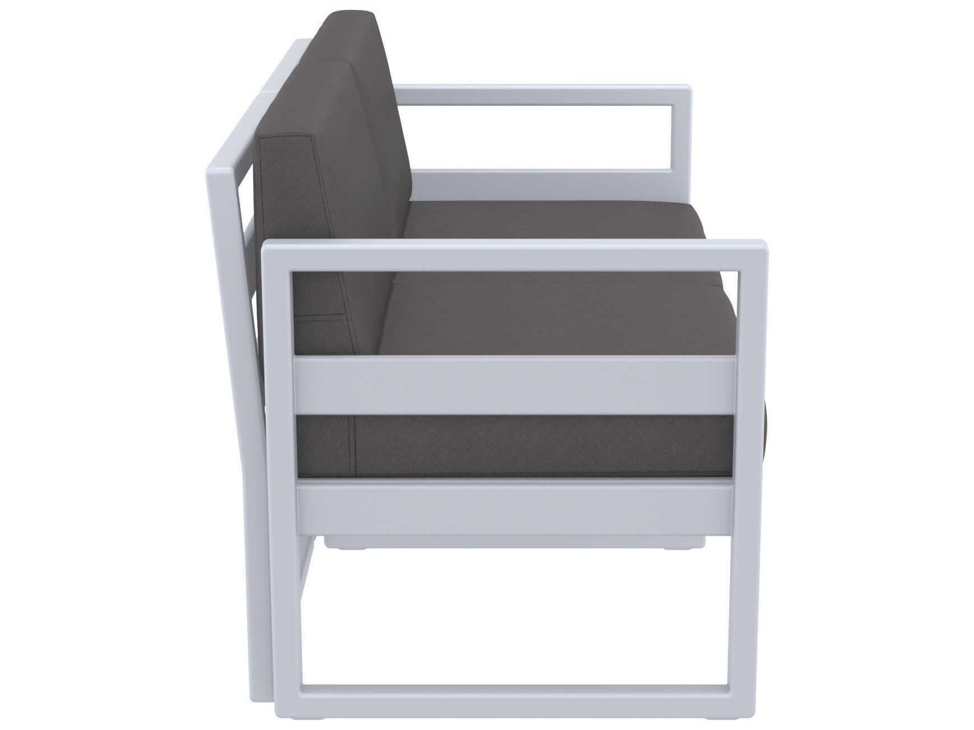 Compamia Mykonos Silver Resin Cushion Loveseat