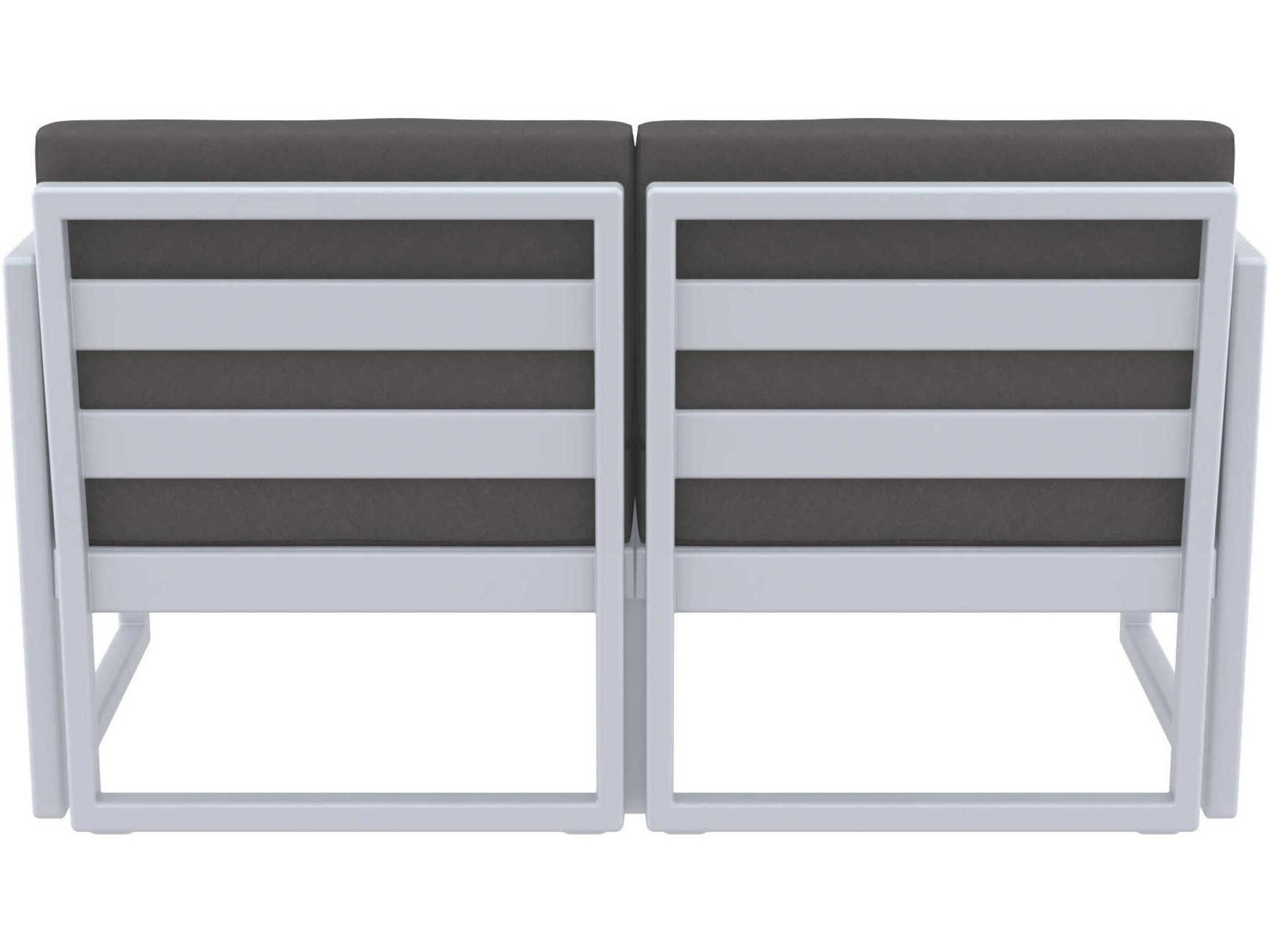 Compamia Mykonos Silver Resin Cushion Loveseat