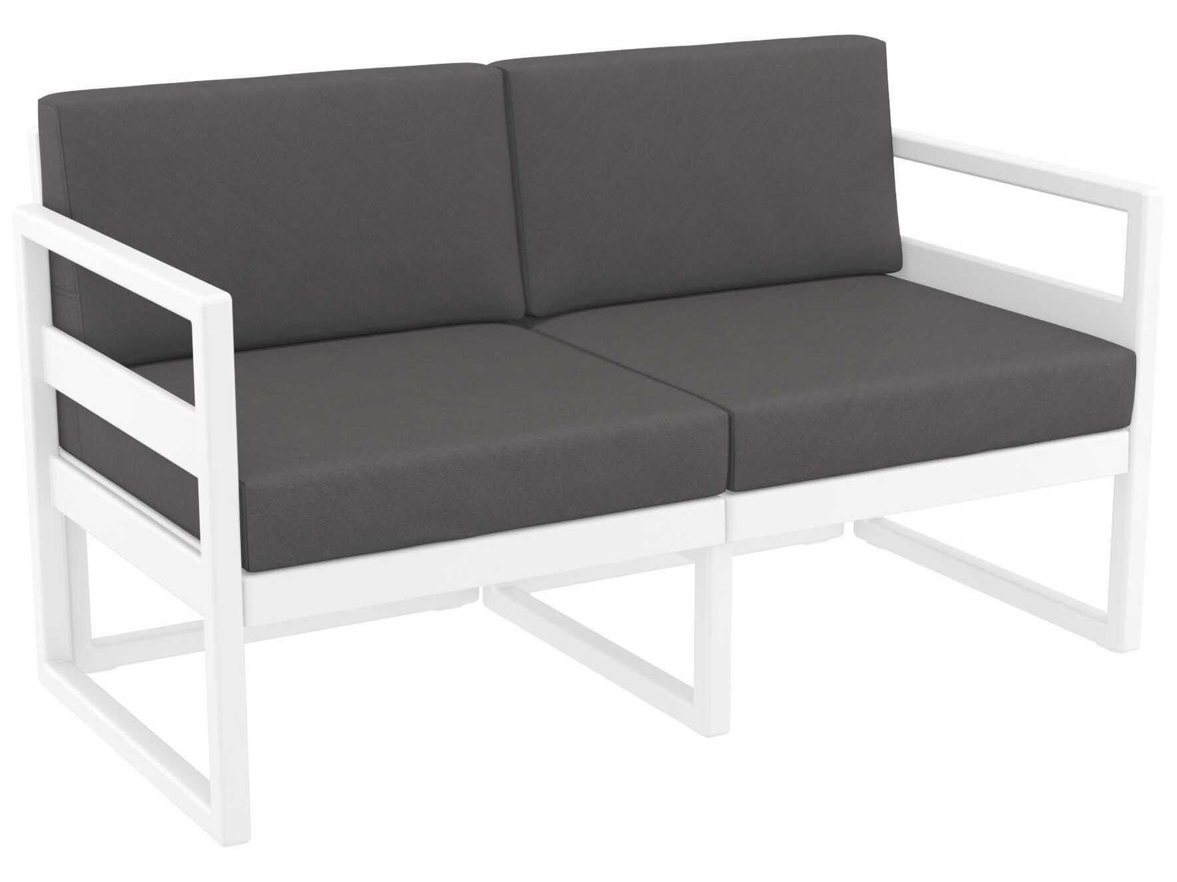 Mykonos White Resin Cushion Loveseat