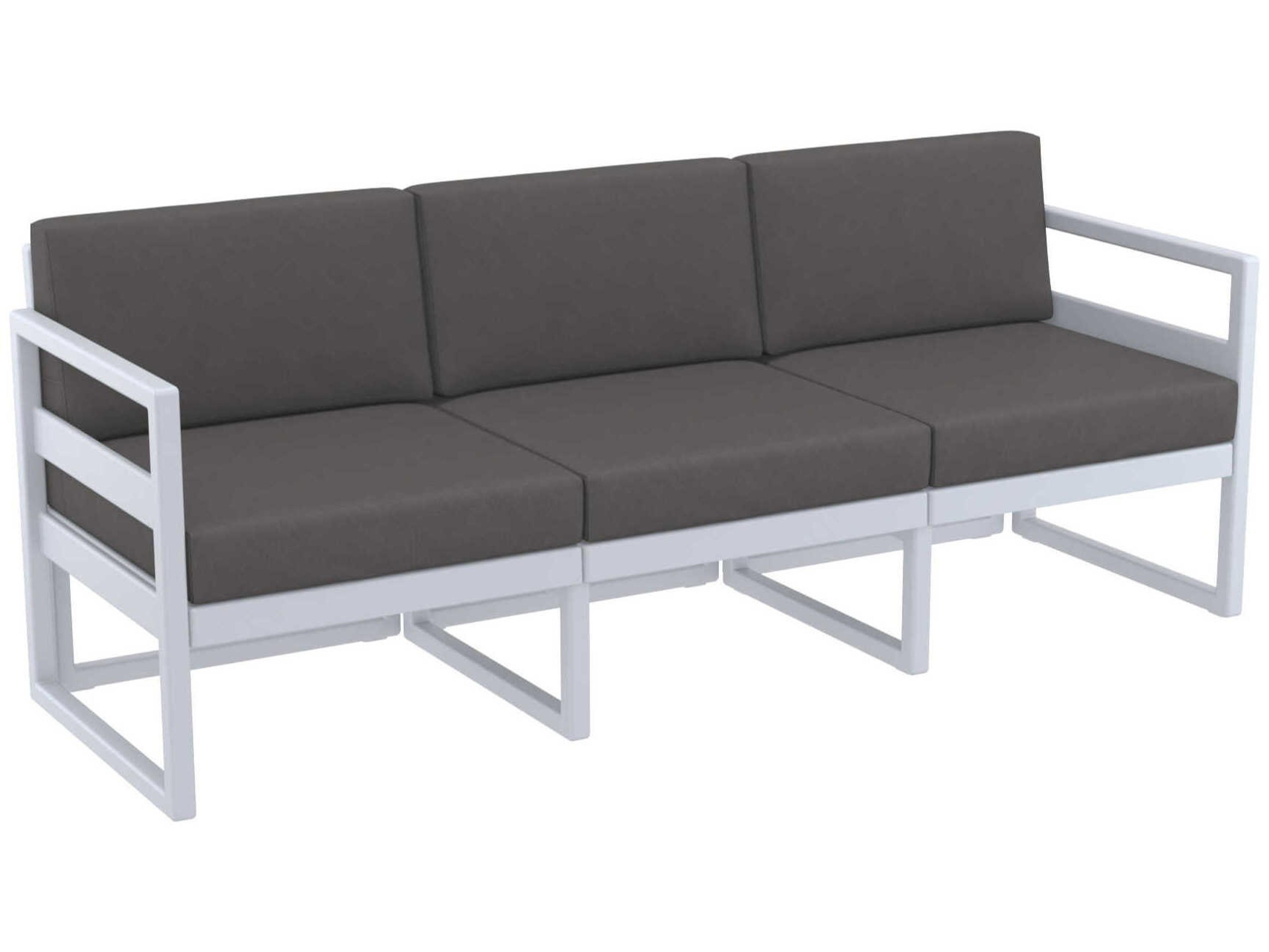 Mykonos Silver Resin Cushion Sofa