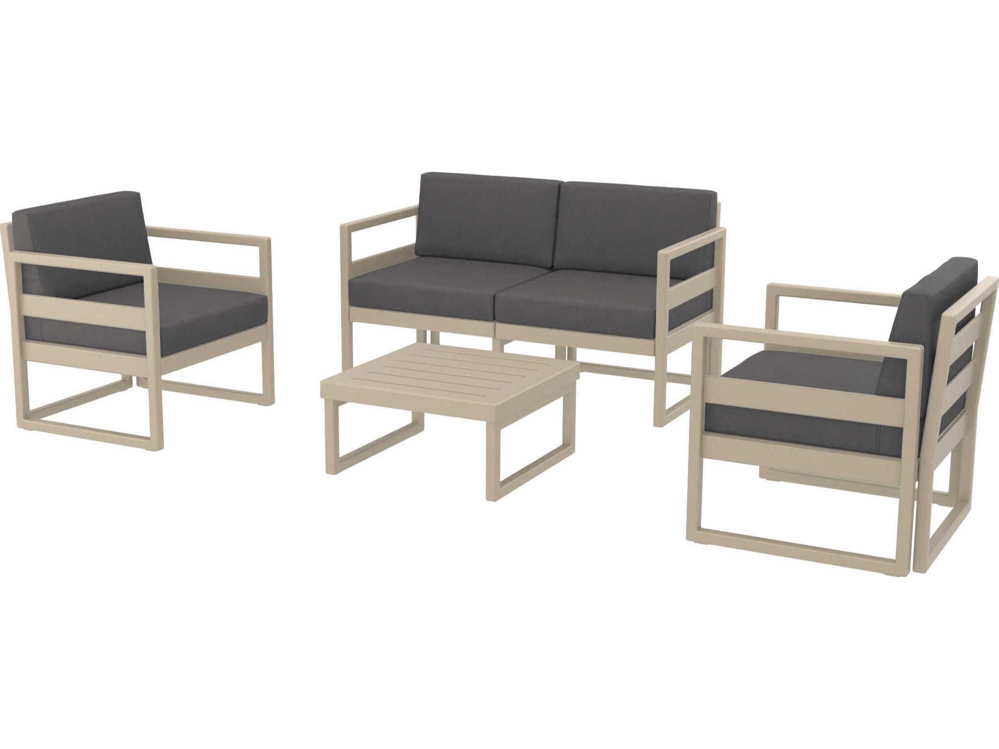 Compamia Mykonos Taupe Resin Cushion Lounge Set