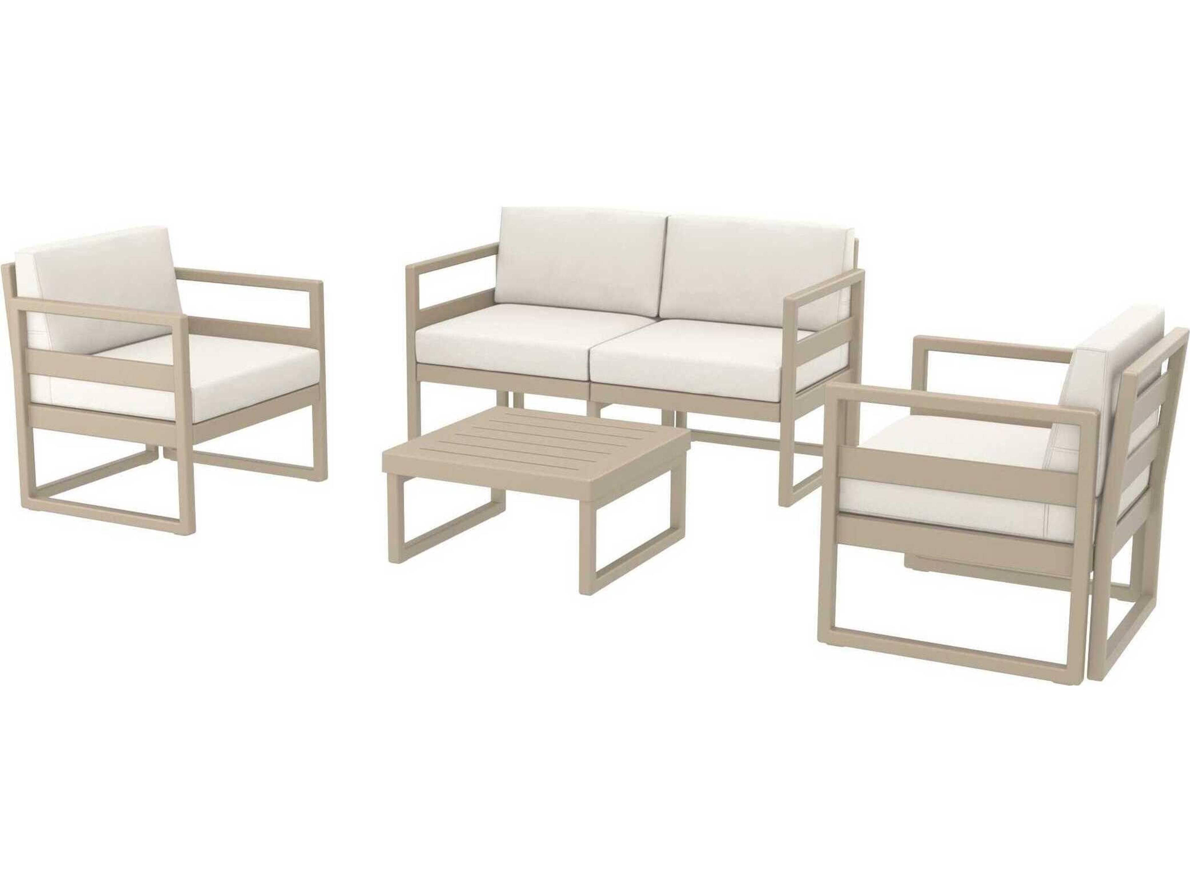 Compamia Mykonos Taupe Resin Cushion Lounge Set