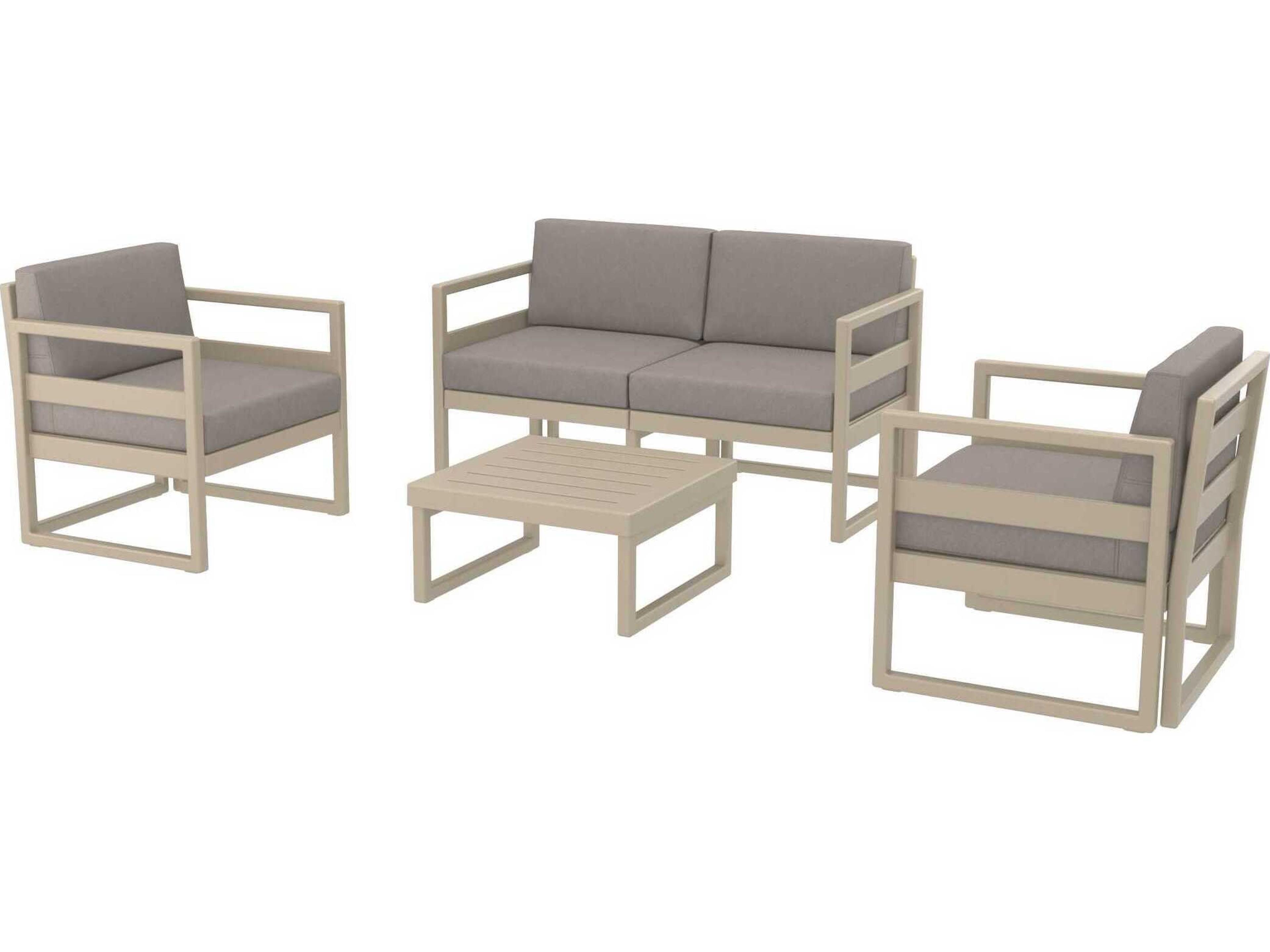 Compamia Mykonos Taupe Resin Cushion Lounge Set