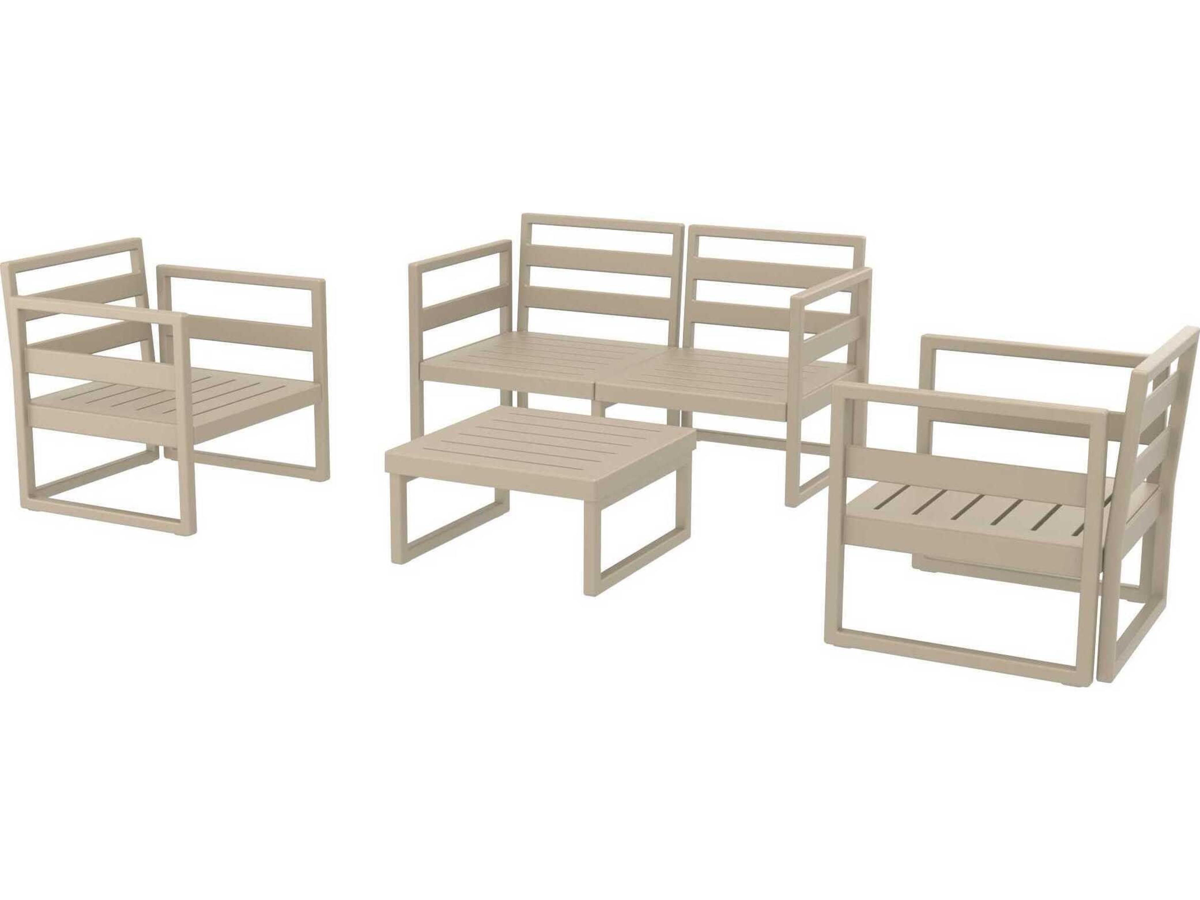 Compamia Mykonos Taupe Resin Cushion Lounge Set