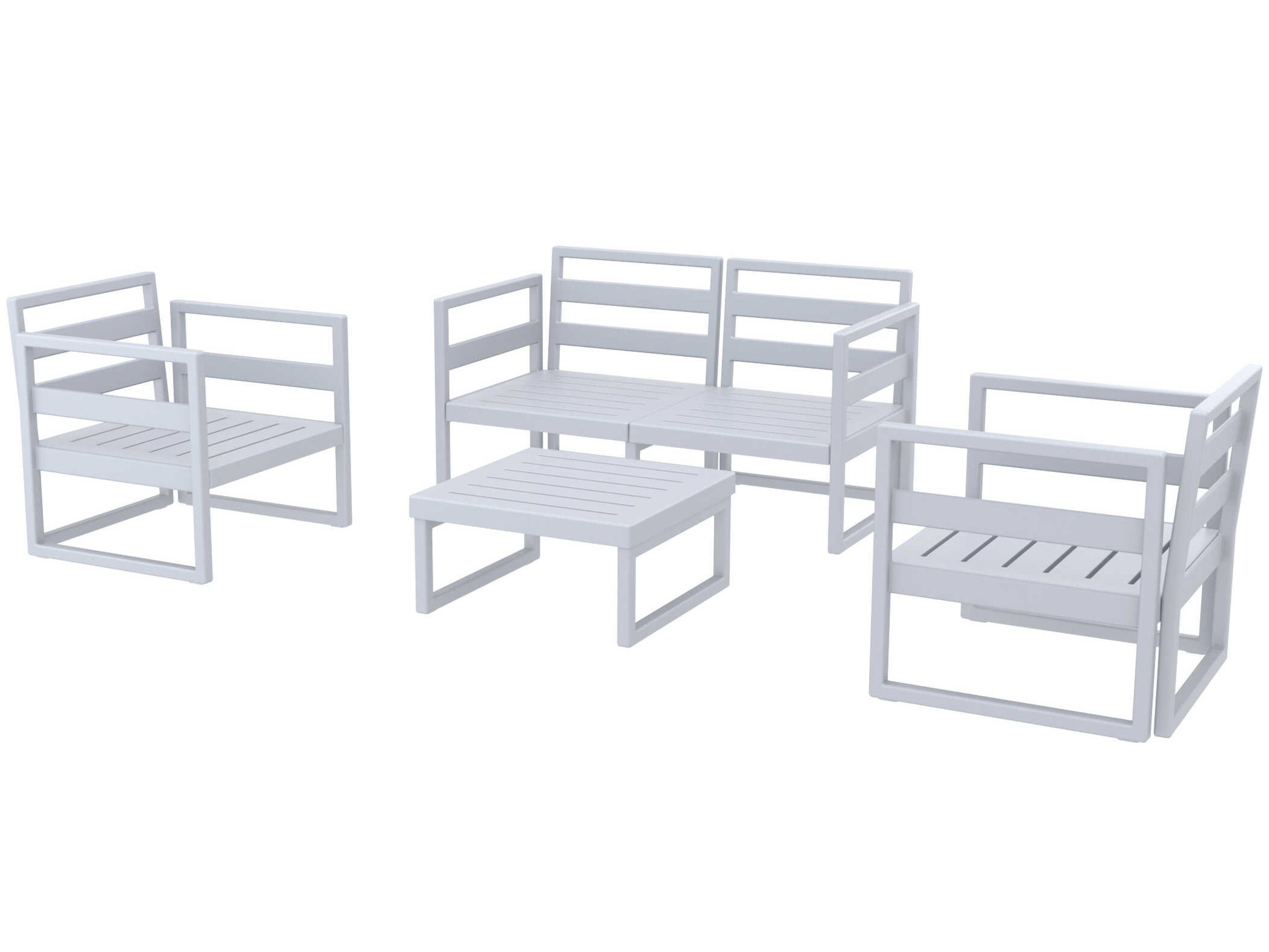 Compamia Mykonos Silver Resin Cushion Lounge Set