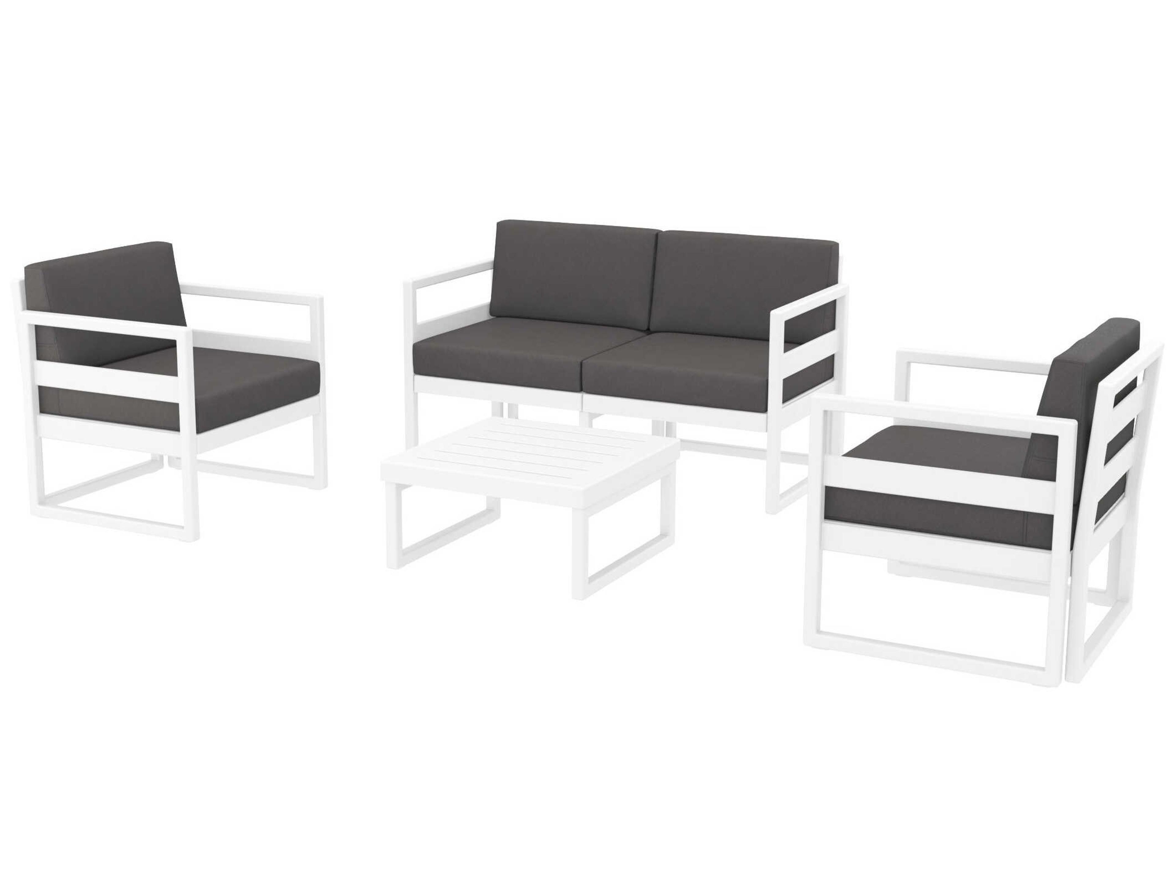 Compamia Mykonos White Resin Cushion Lounge Set
