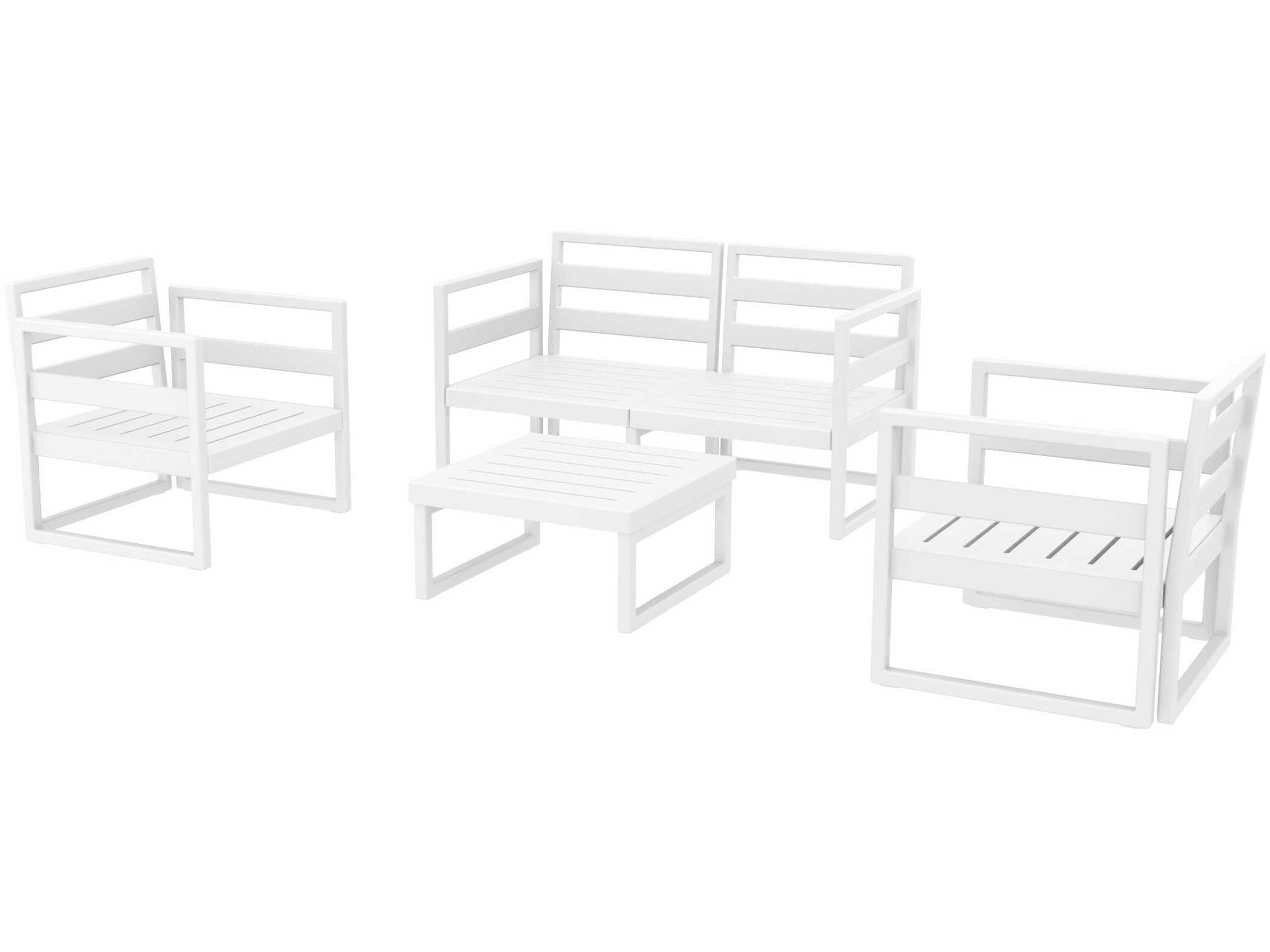 Compamia Mykonos White Resin Cushion Lounge Set