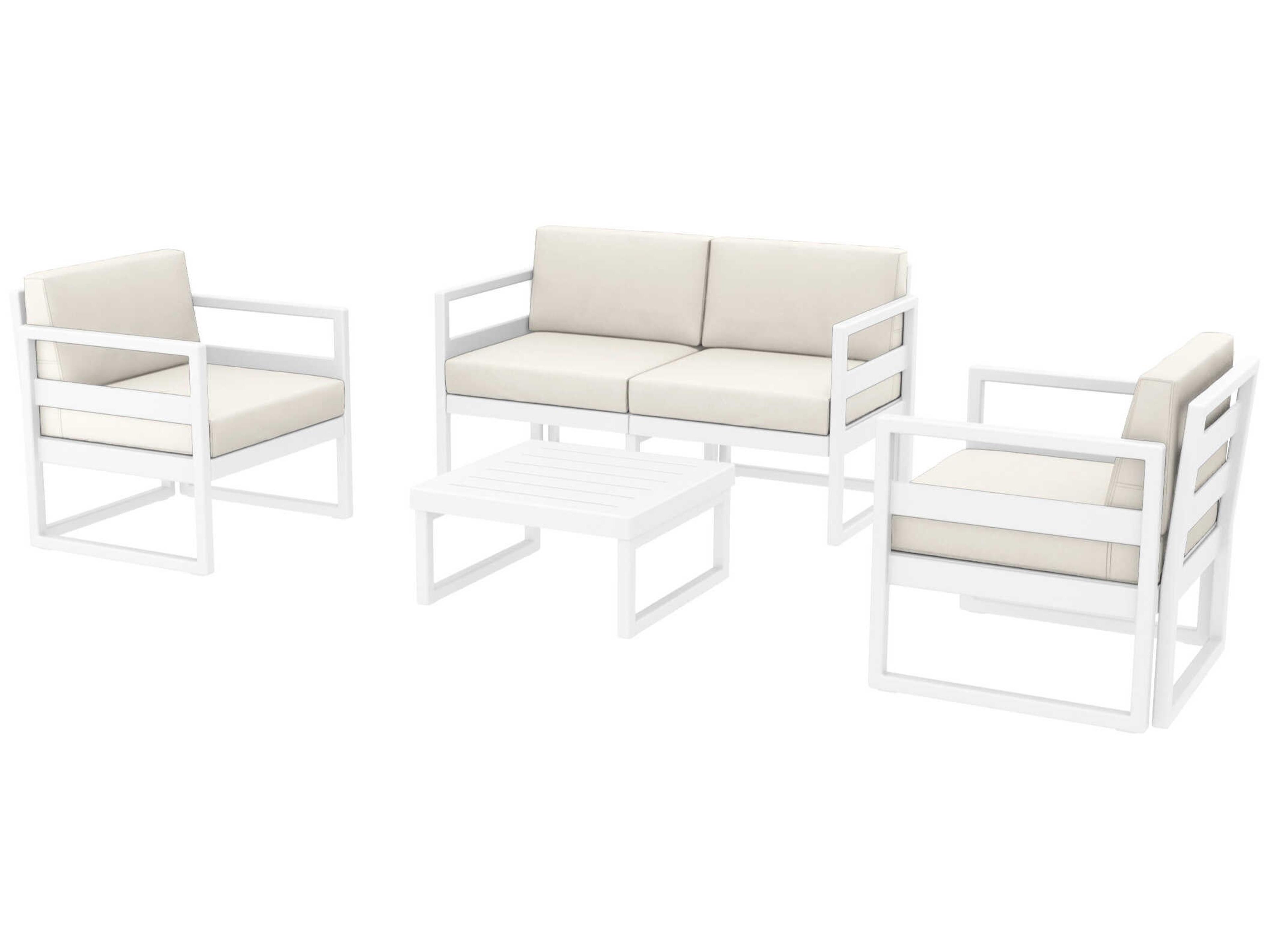 Compamia Mykonos White Resin Cushion Lounge Set