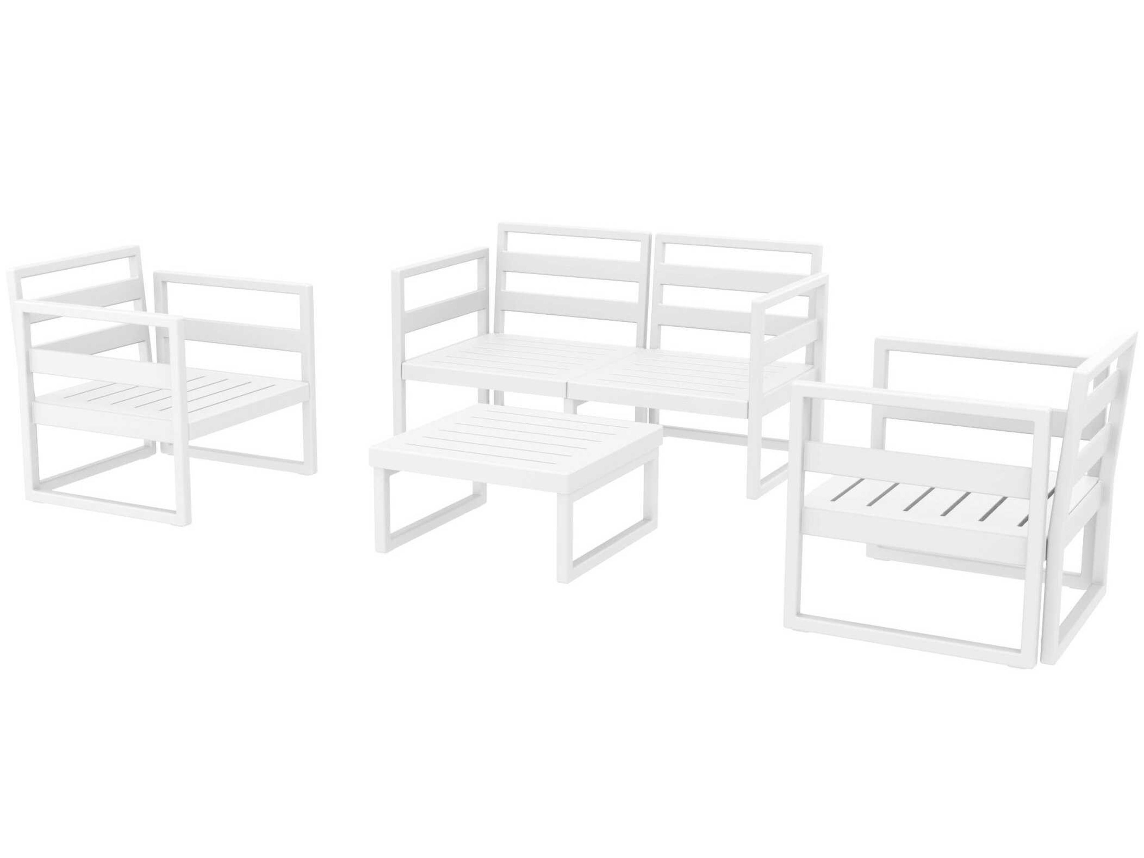 Compamia Mykonos White Resin Cushion Lounge Set