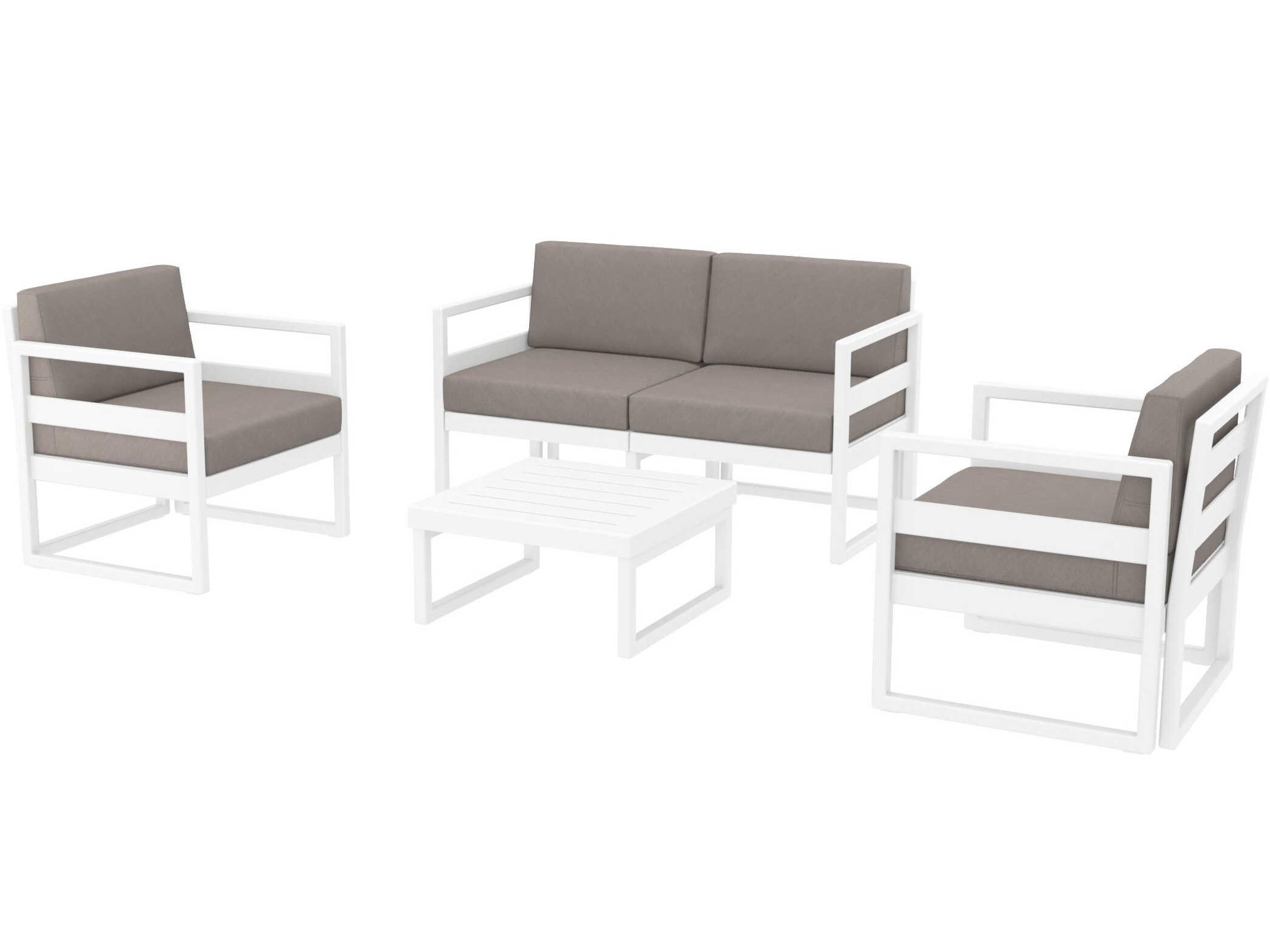 Compamia Mykonos White Resin Cushion Lounge Set