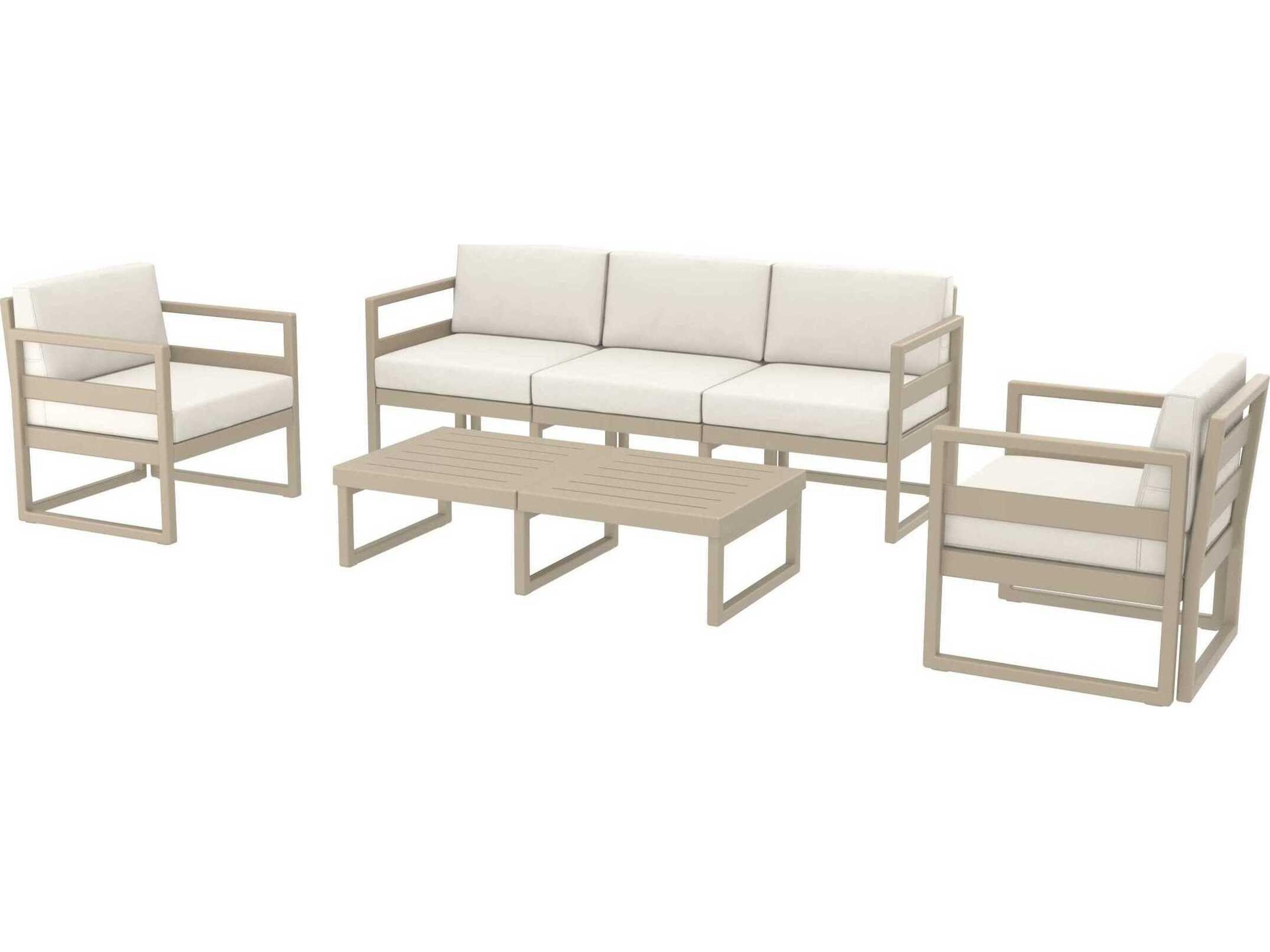 Compamia Mykonos Taupe Resin Cushion Lounge Set