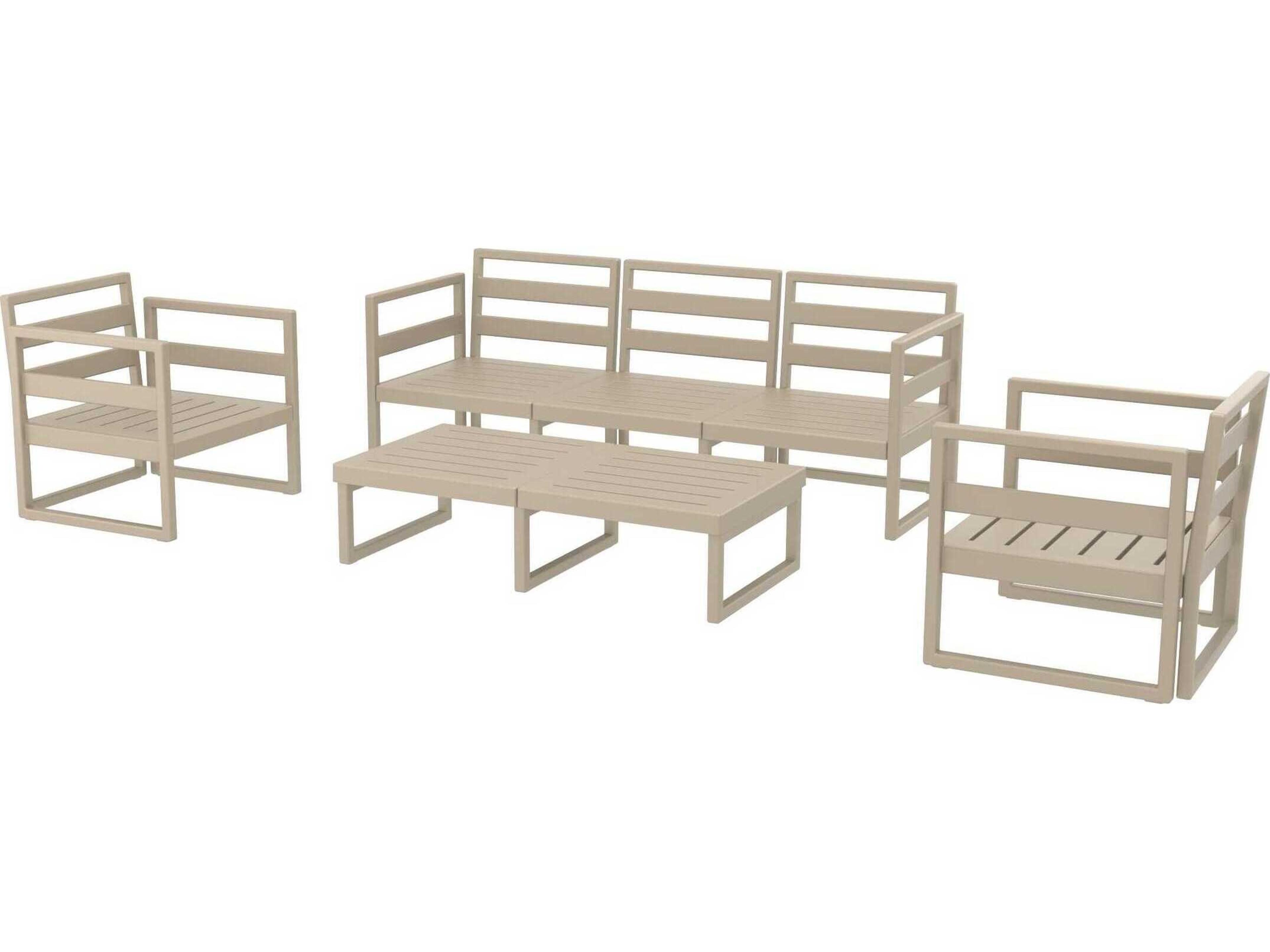 Compamia Mykonos Taupe Resin Cushion Lounge Set