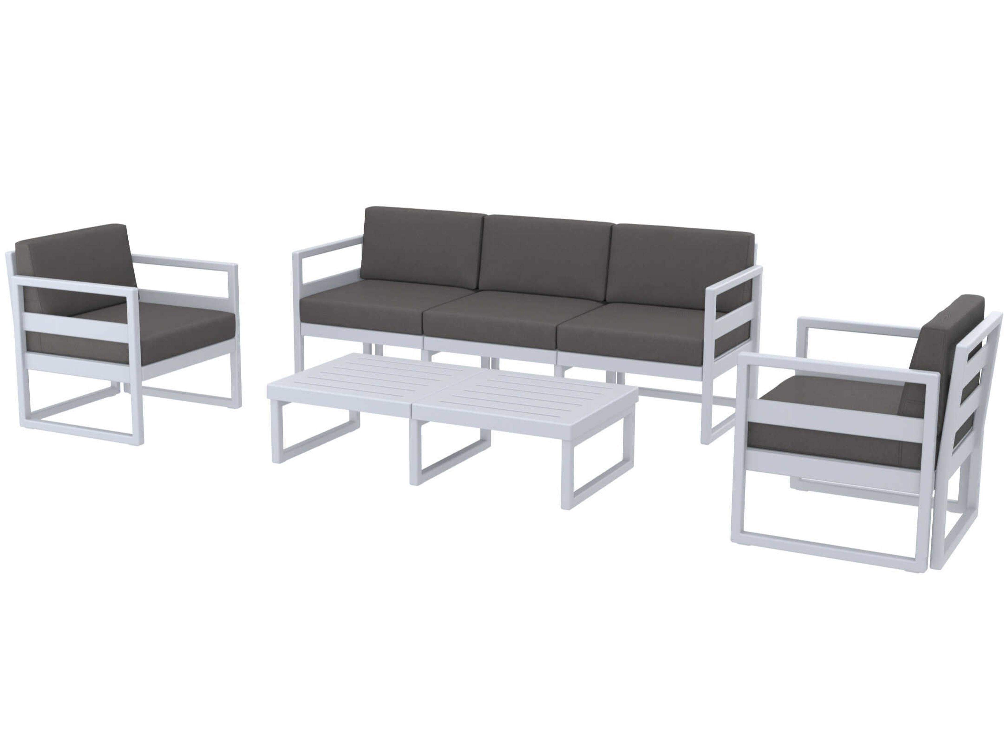 Compamia Mykonos Silver Resin Cushion Lounge Set