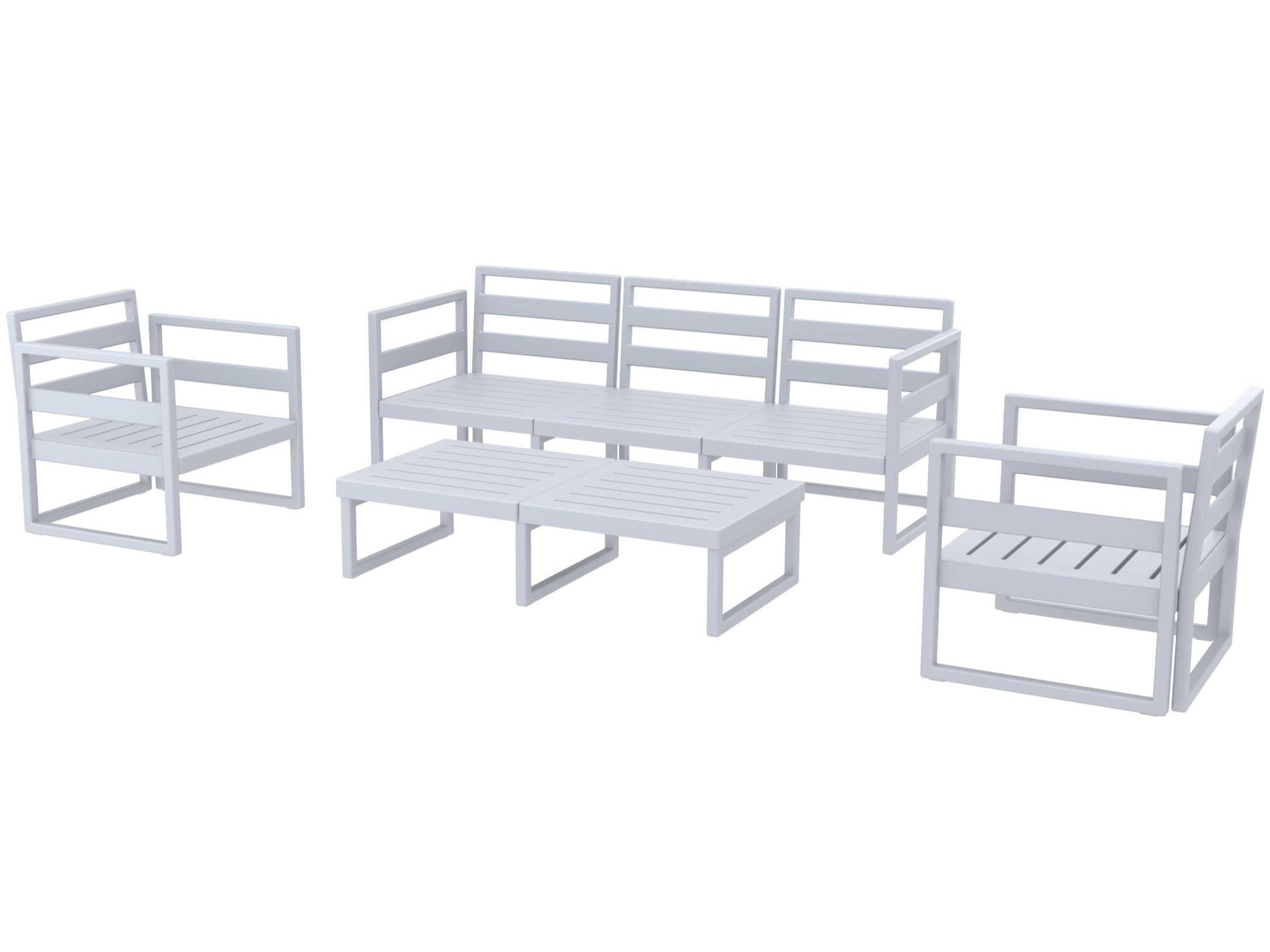 Compamia Mykonos Silver Resin Cushion Lounge Set