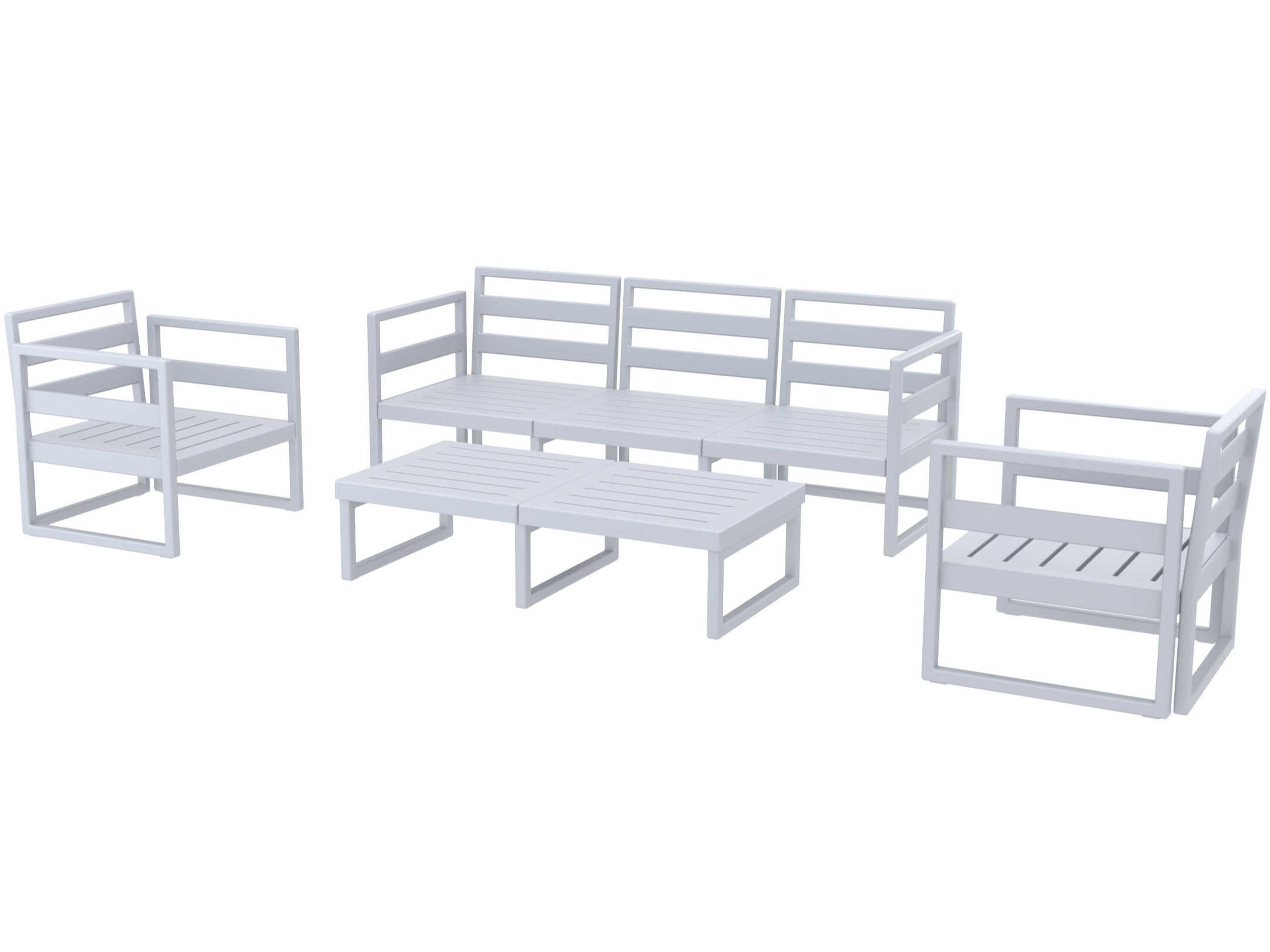 Compamia Mykonos Silver Resin Cushion Lounge Set