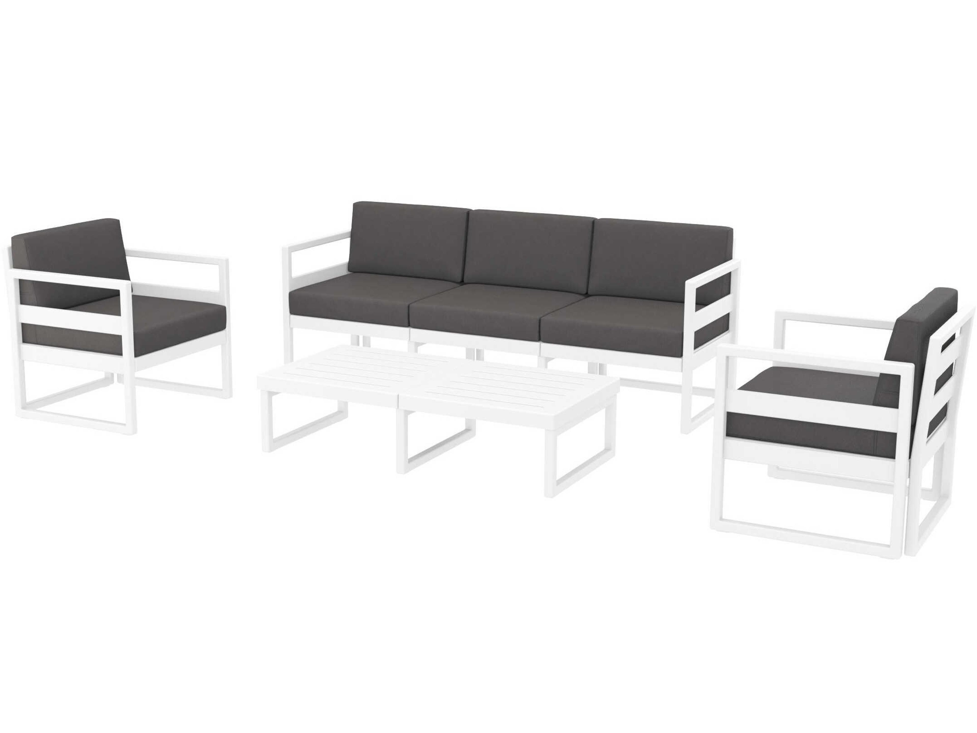Compamia Mykonos White Resin Cushion Lounge Set