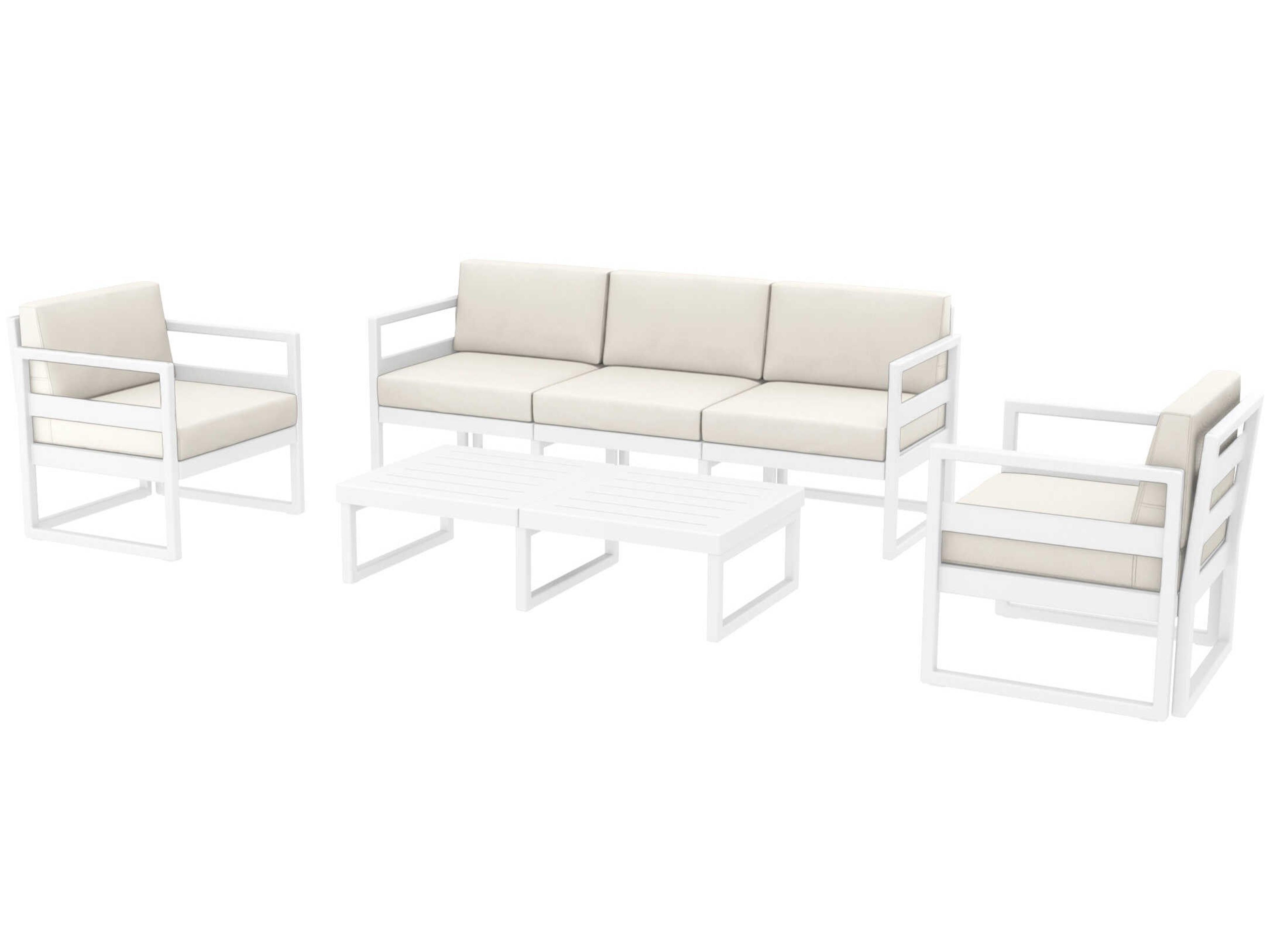 Compamia Mykonos White Resin Cushion Lounge Set