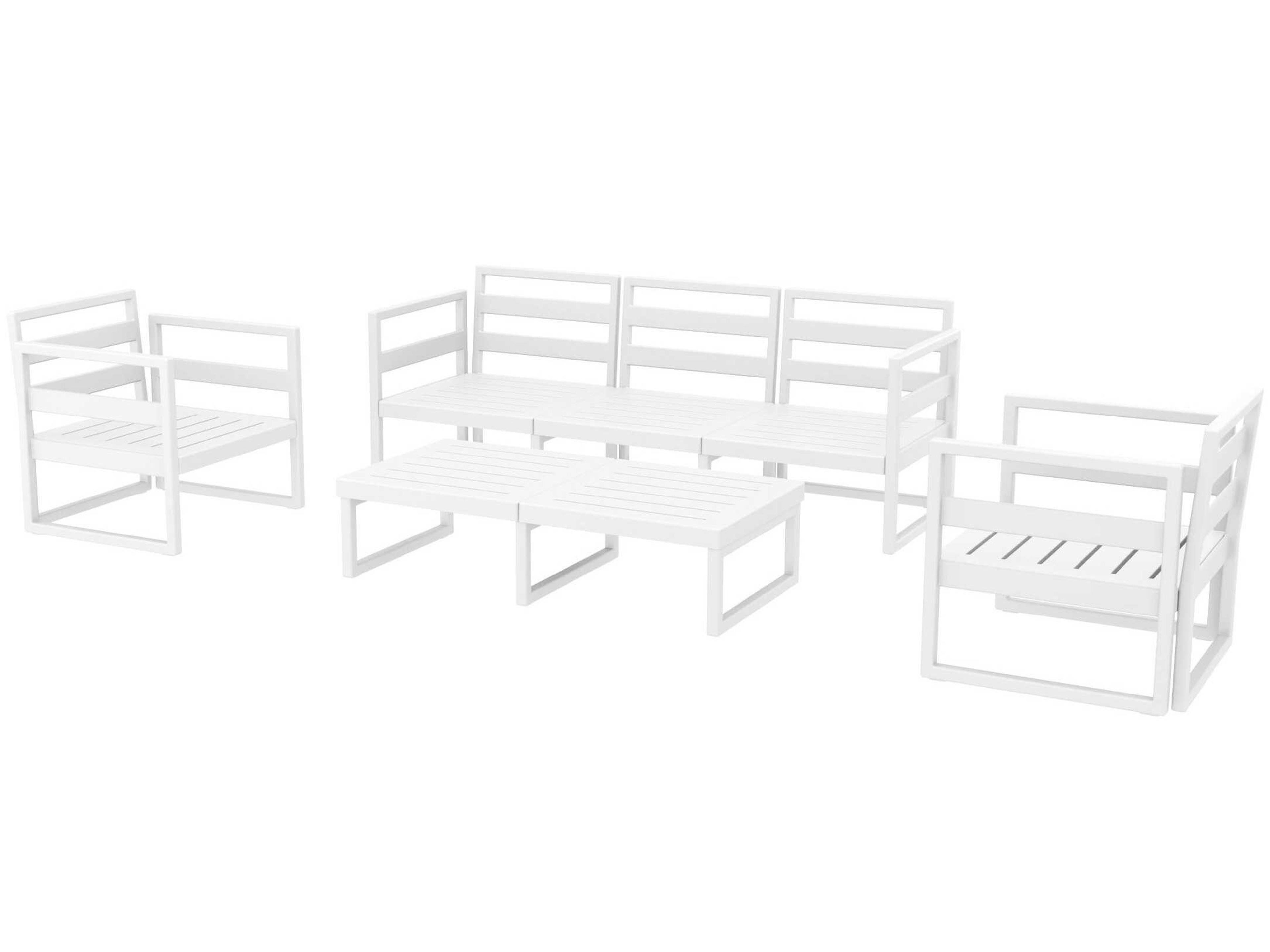 Compamia Mykonos White Resin Cushion Lounge Set