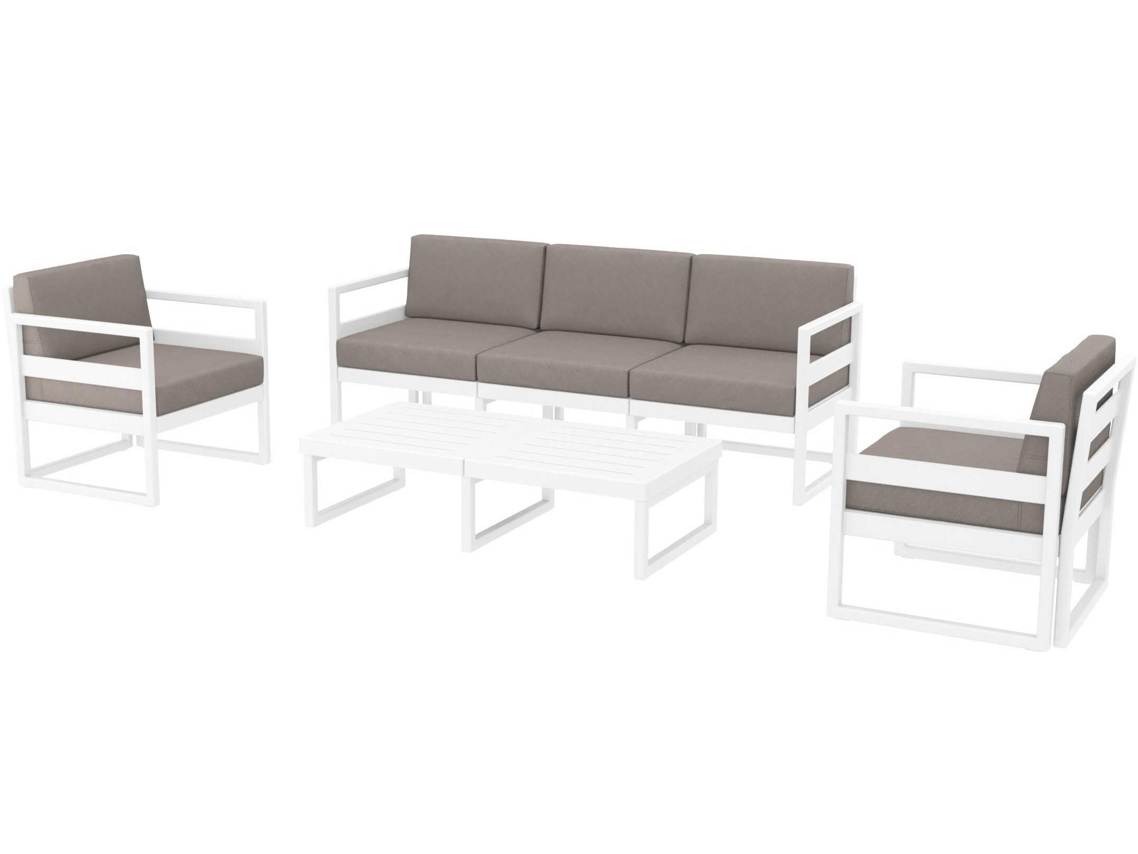 Compamia Mykonos White Resin Cushion Lounge Set