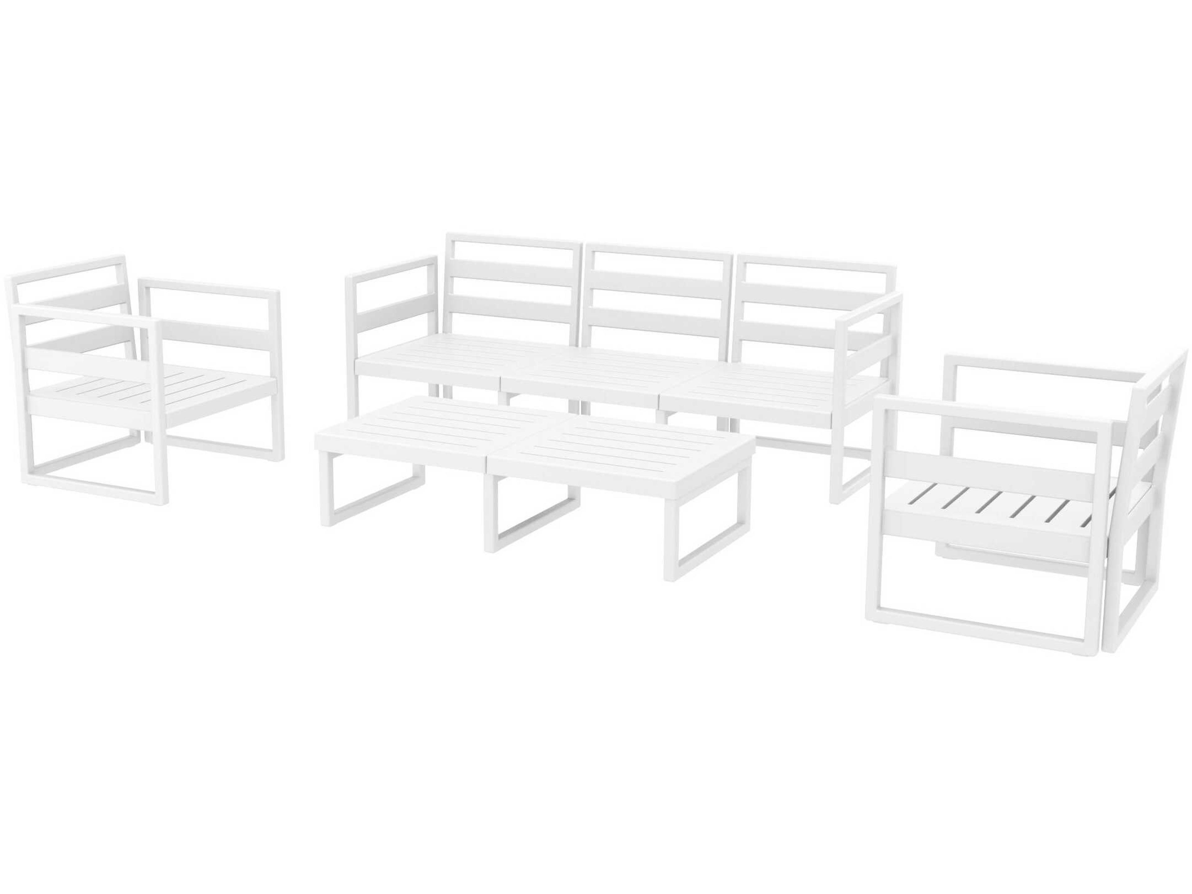 Compamia Mykonos White Resin Cushion Lounge Set