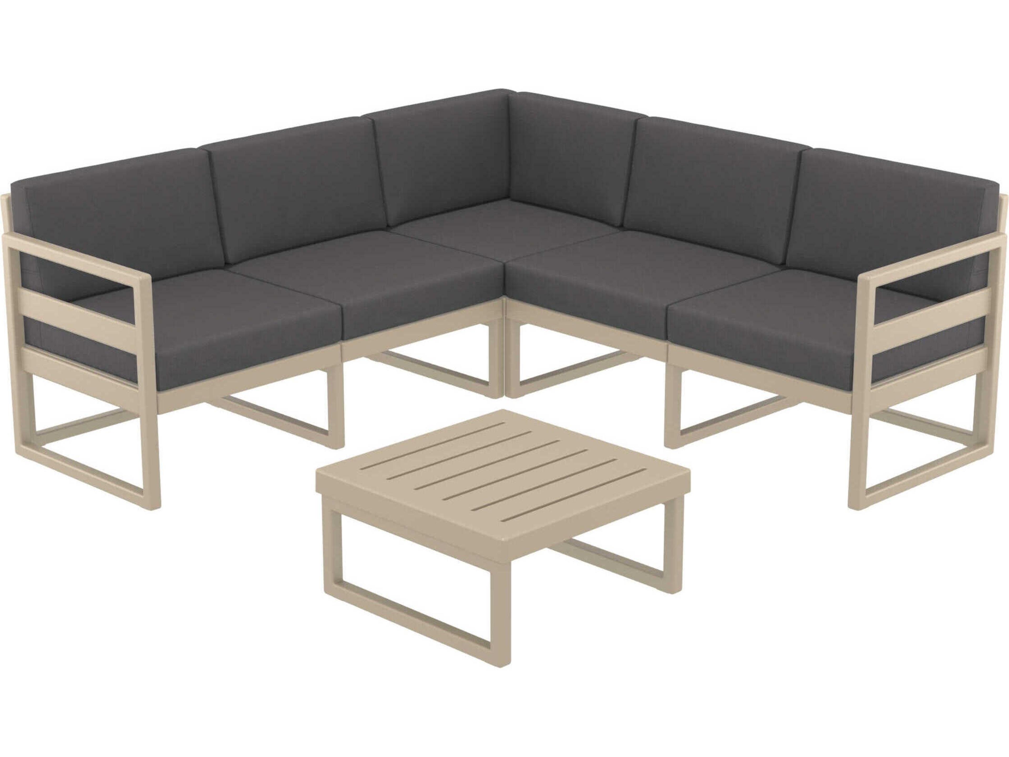 Compamia Mykonos Taupe Resin Cushion Lounge Set