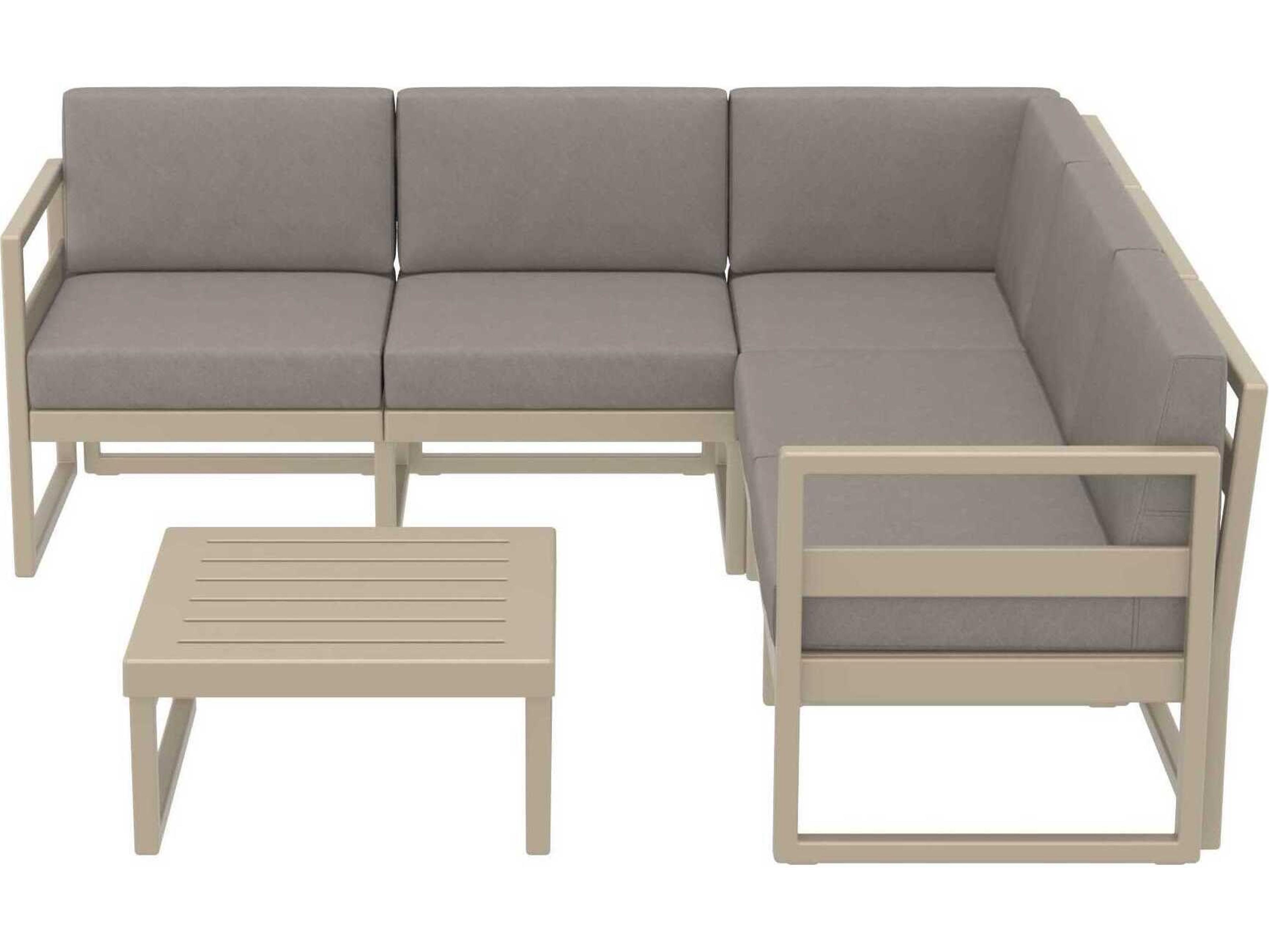 Compamia Mykonos Taupe Resin Cushion Lounge Set