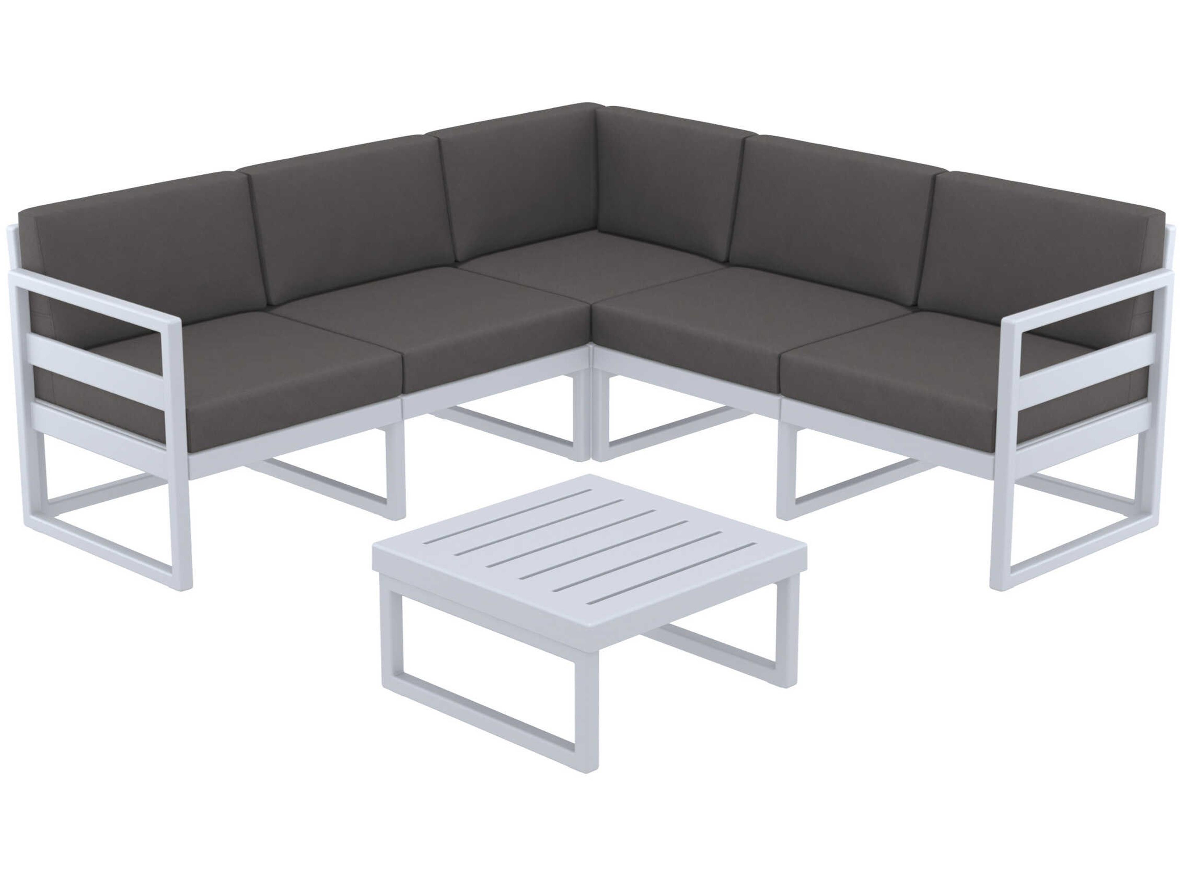 Compamia Mykonos Silver Resin Cushion Lounge Set