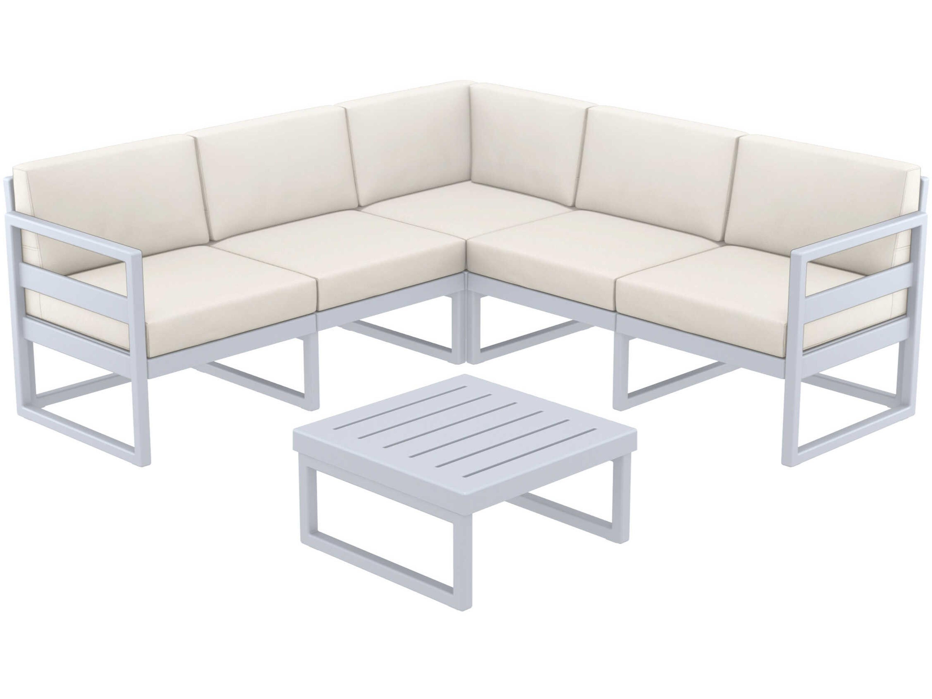 Compamia Mykonos Silver Resin Cushion Lounge Set