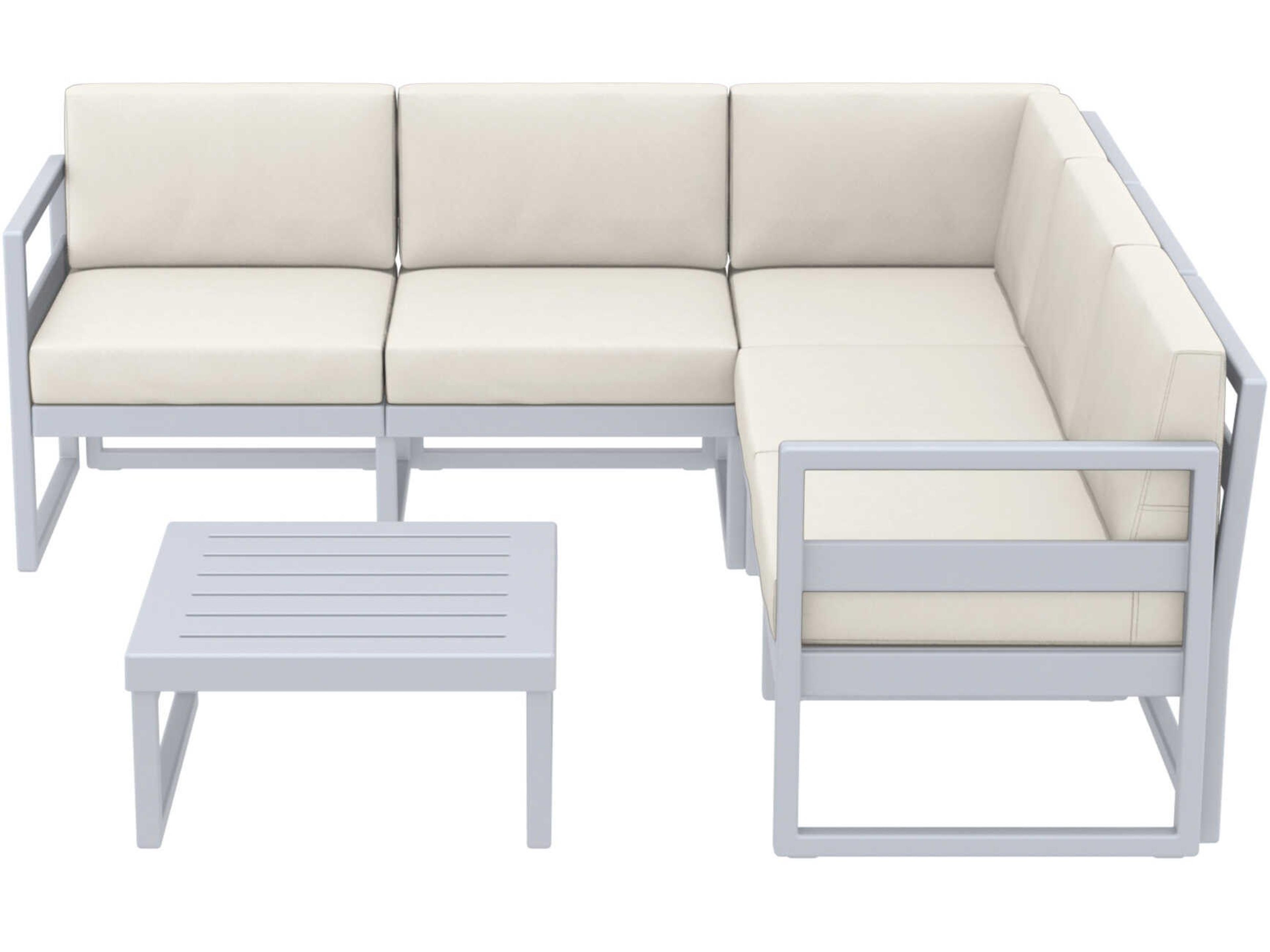 Compamia Mykonos Silver Resin Cushion Lounge Set