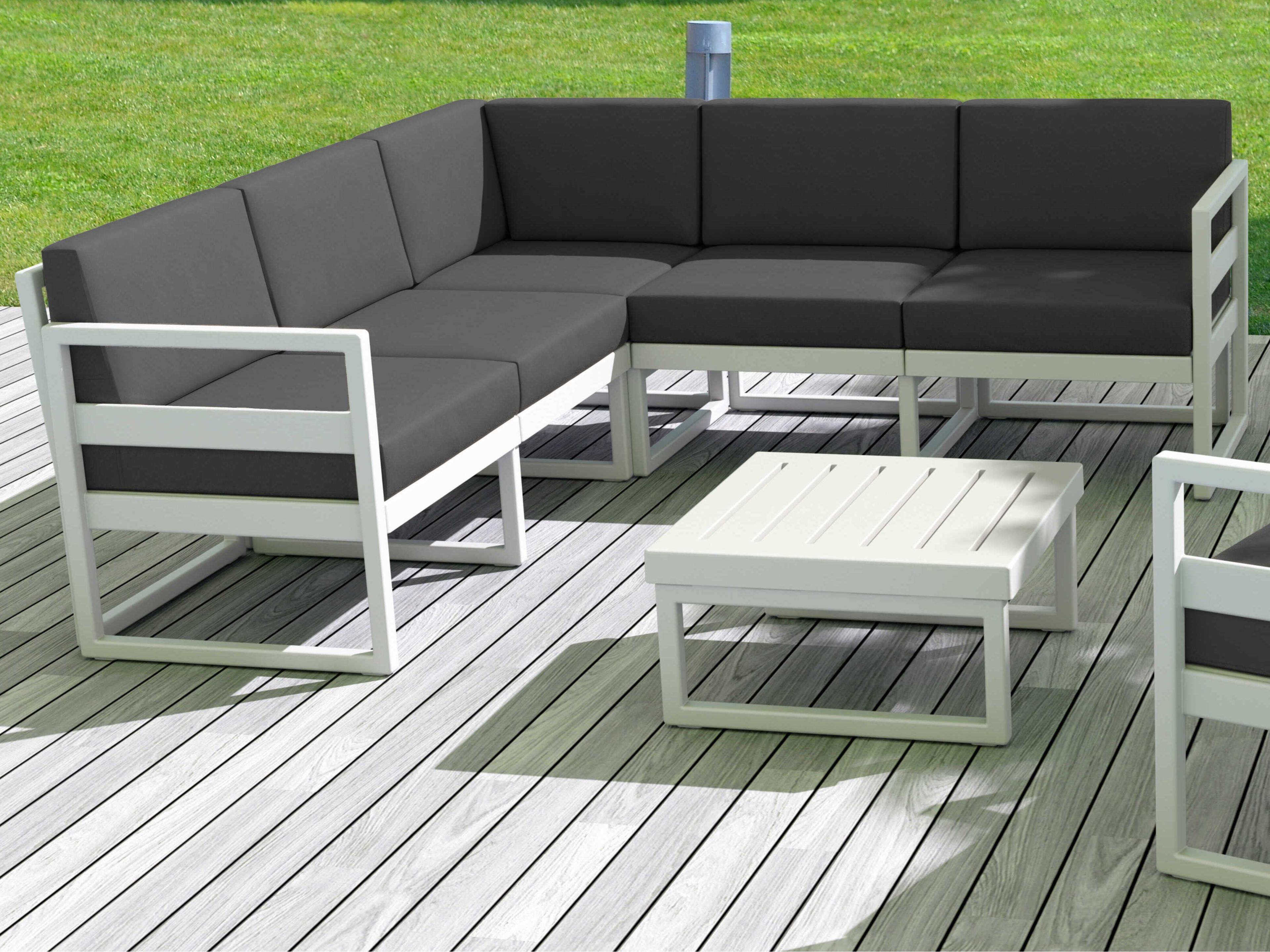 Mykonos White Resin Cushion Lounge Set