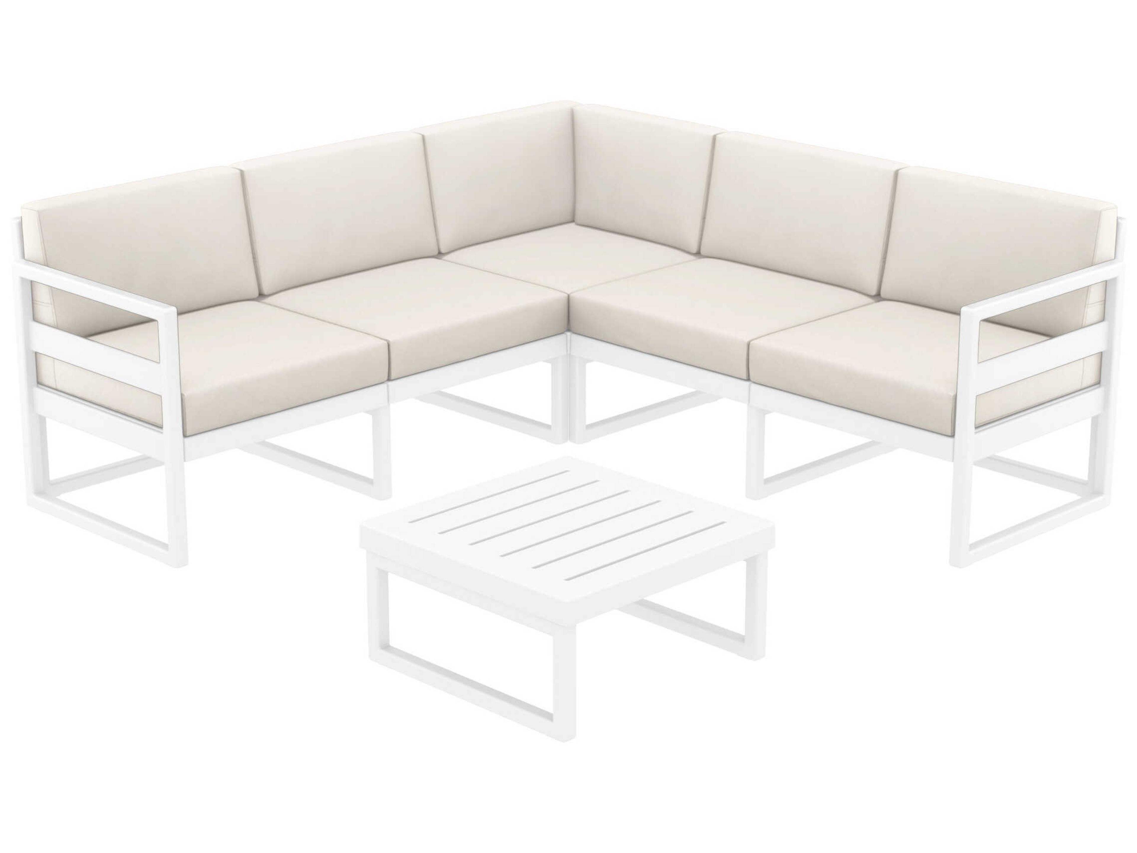 Compamia Mykonos White Resin Cushion Lounge Set