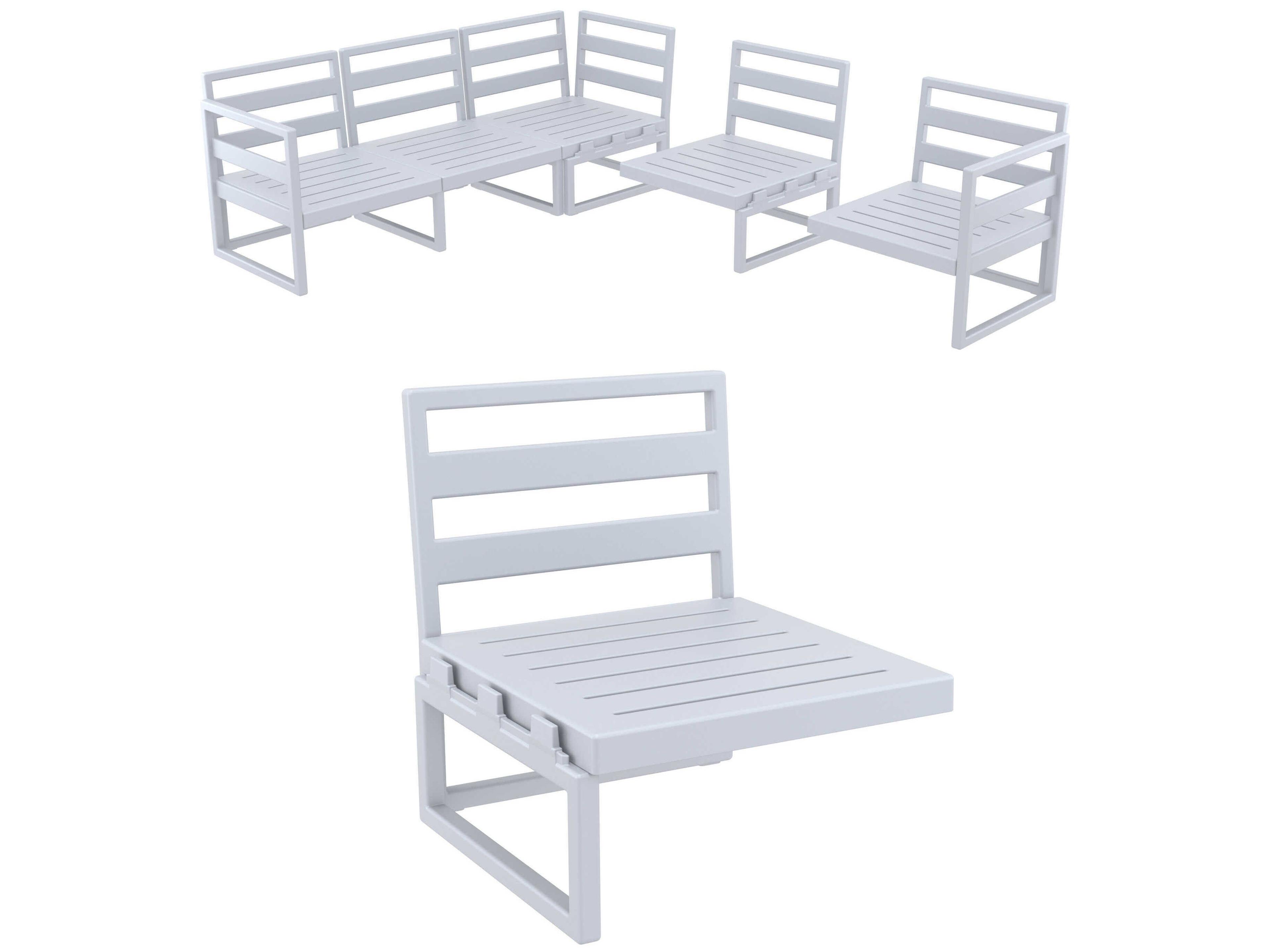 Compamia Mykonos Silver Resin Cushion Lounge Chair