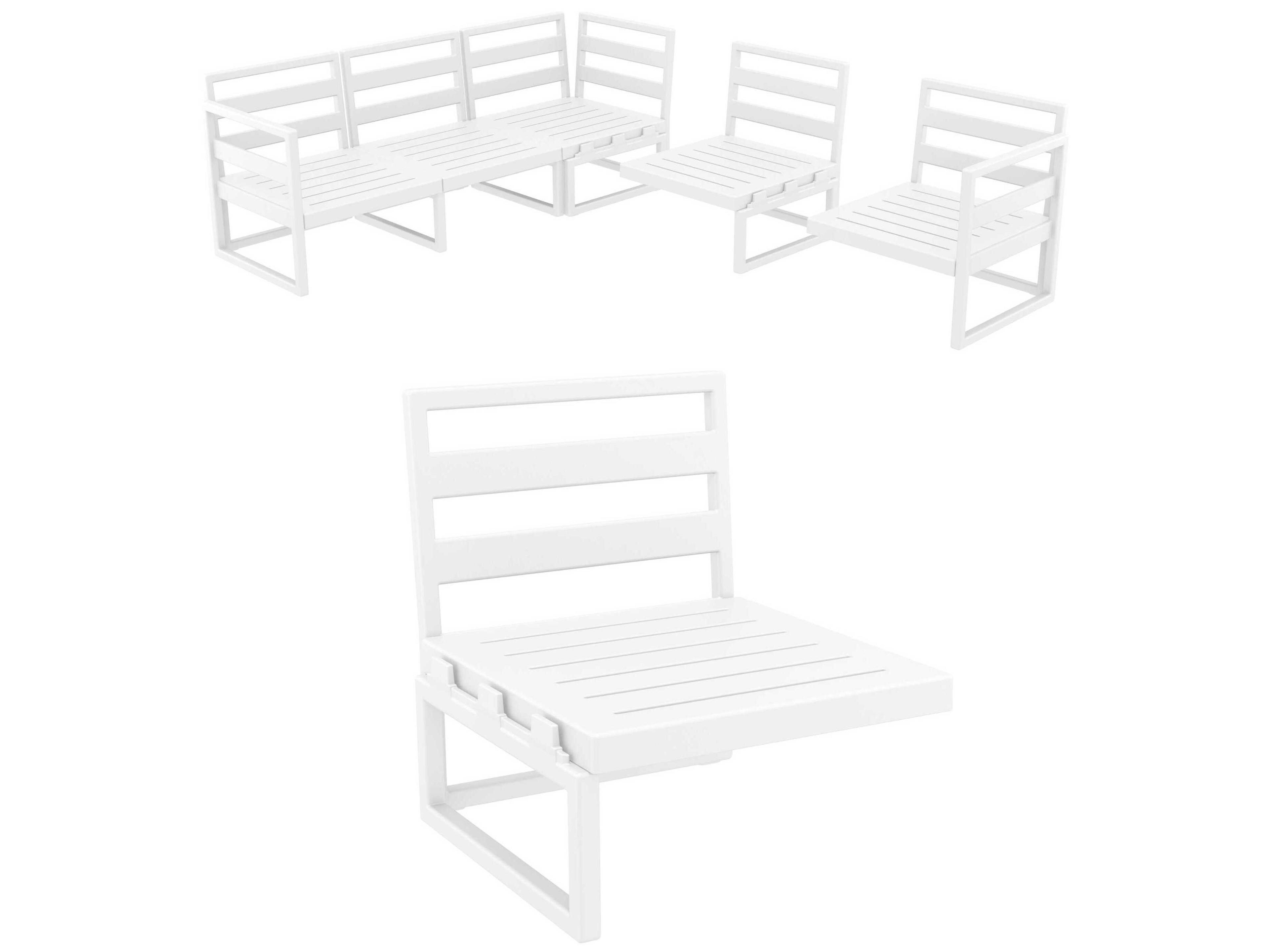 Compamia Mykonos White Resin Cushion Lounge Chair