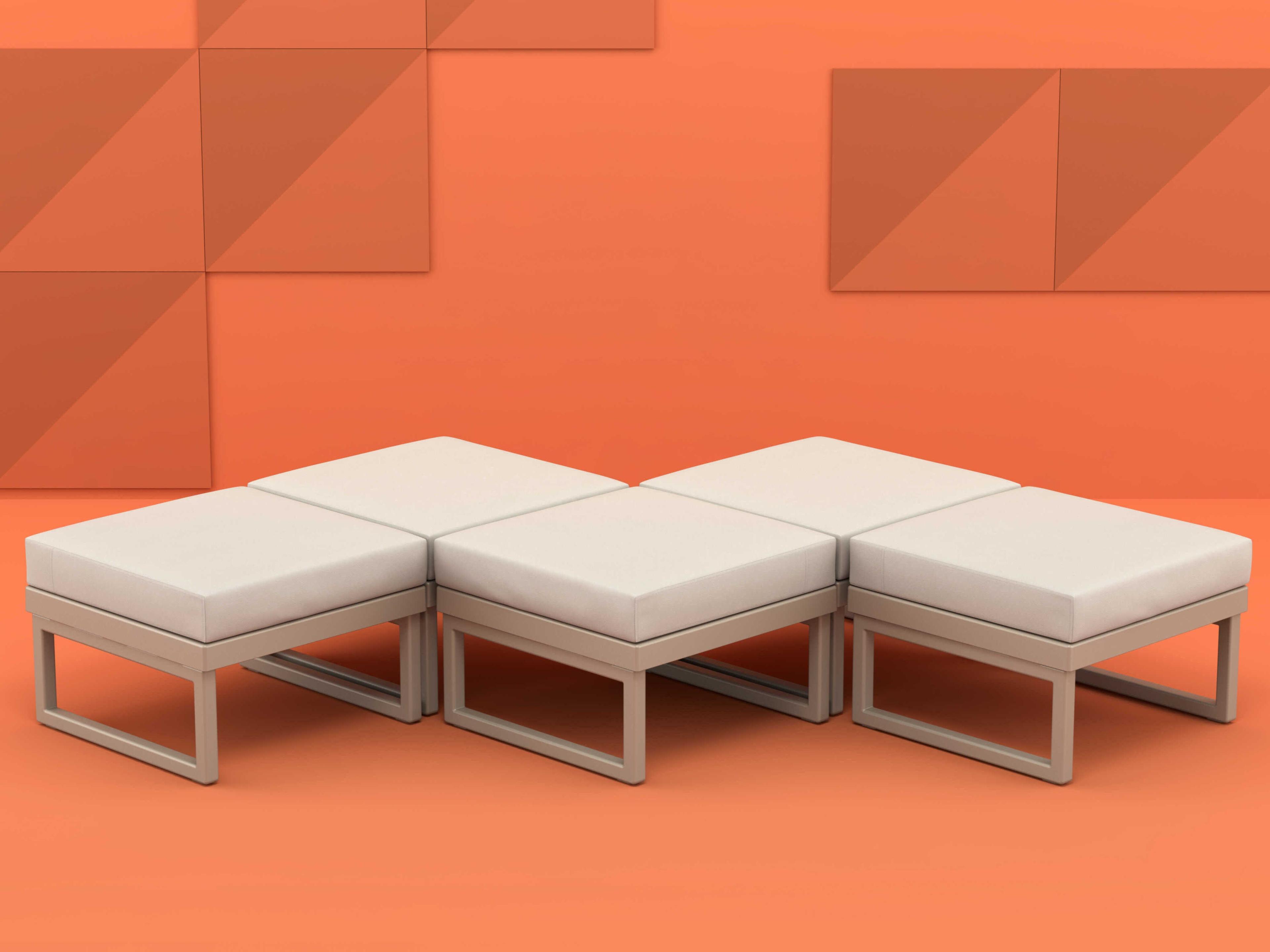 Compamia Mykonos Taupe Resin Square Coffee Table