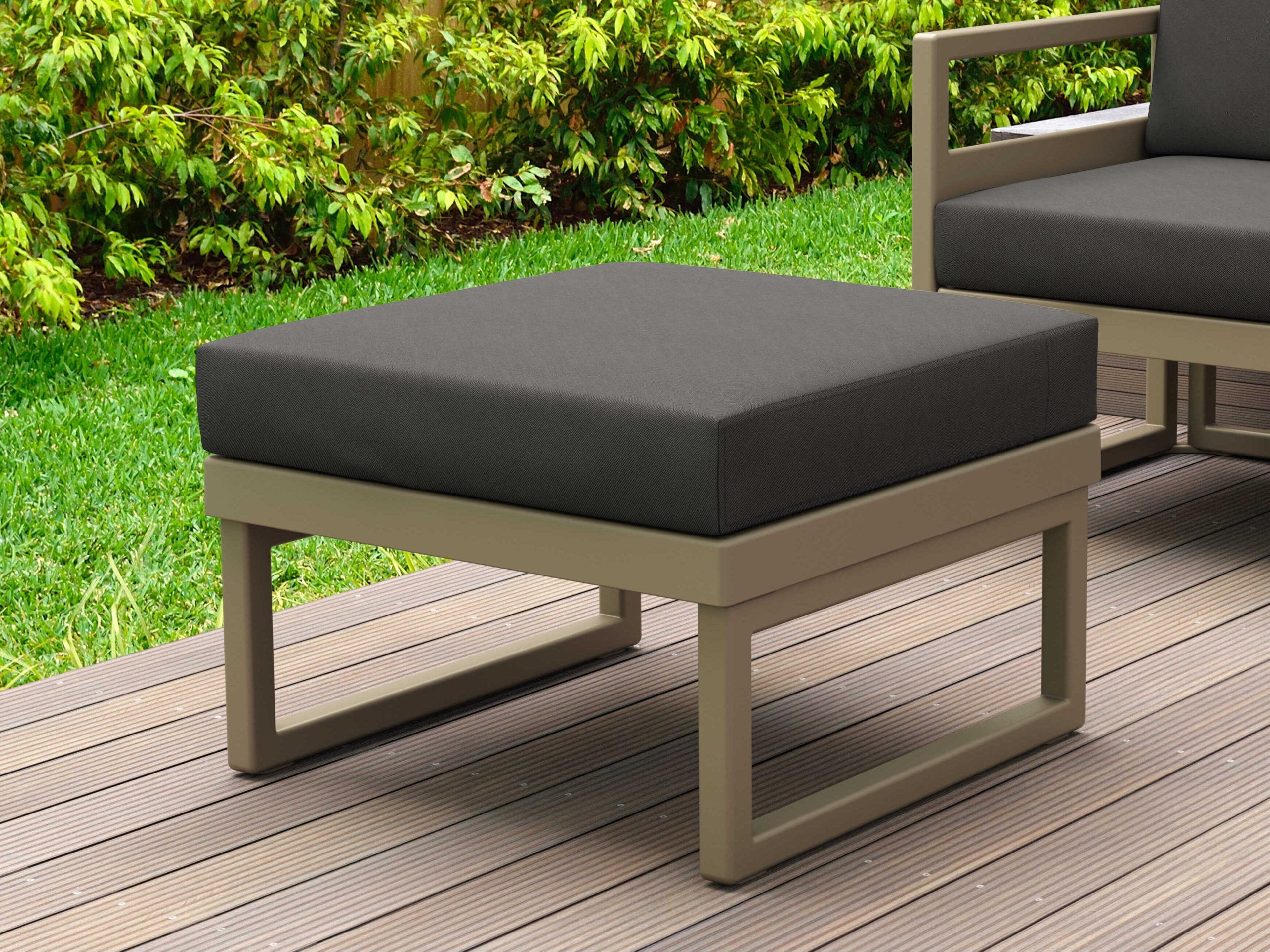 Compamia Mykonos Taupe Resin Cushion Ottoman