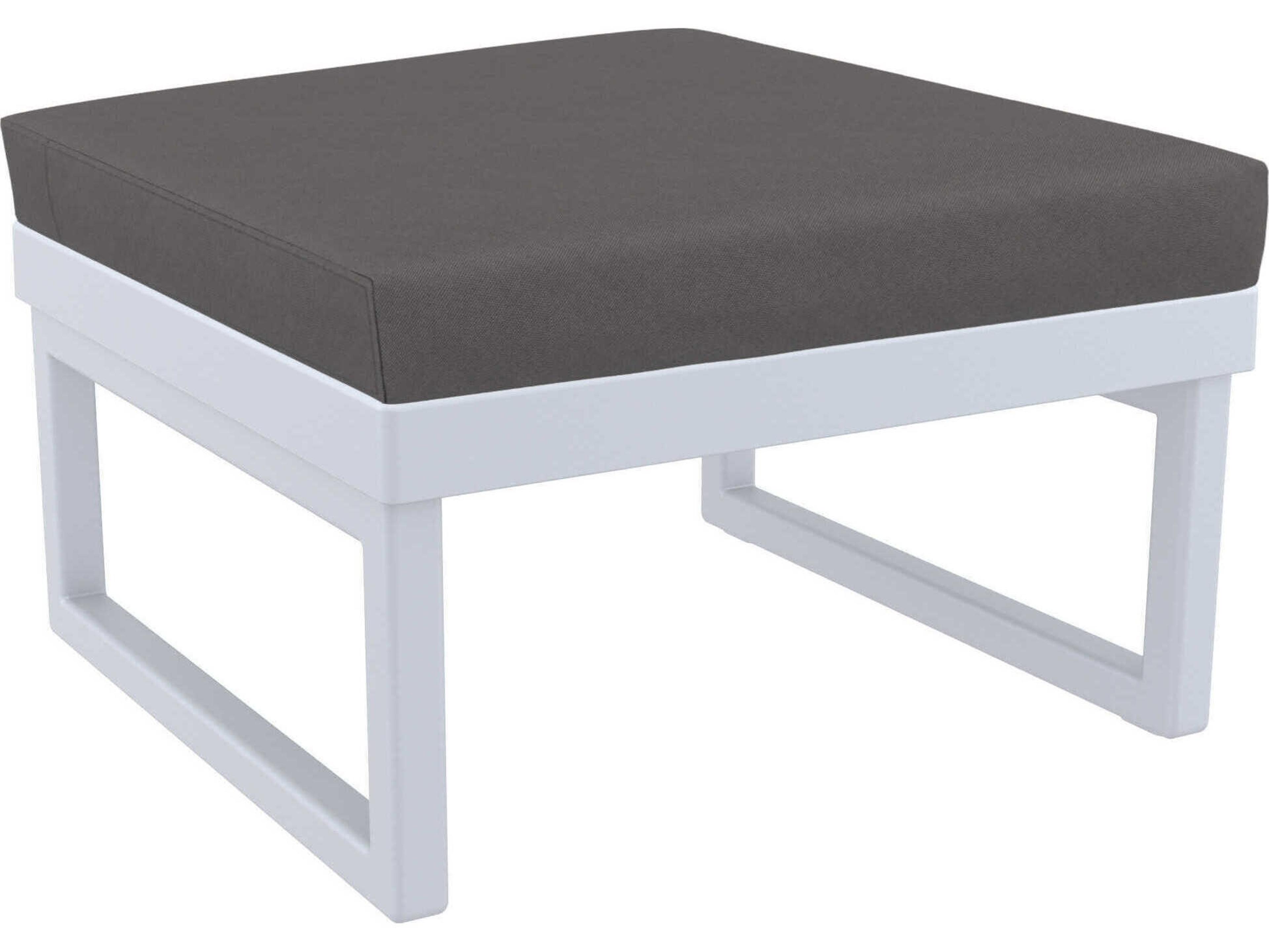 Mykonos Silver Resin Cushion Ottoman
