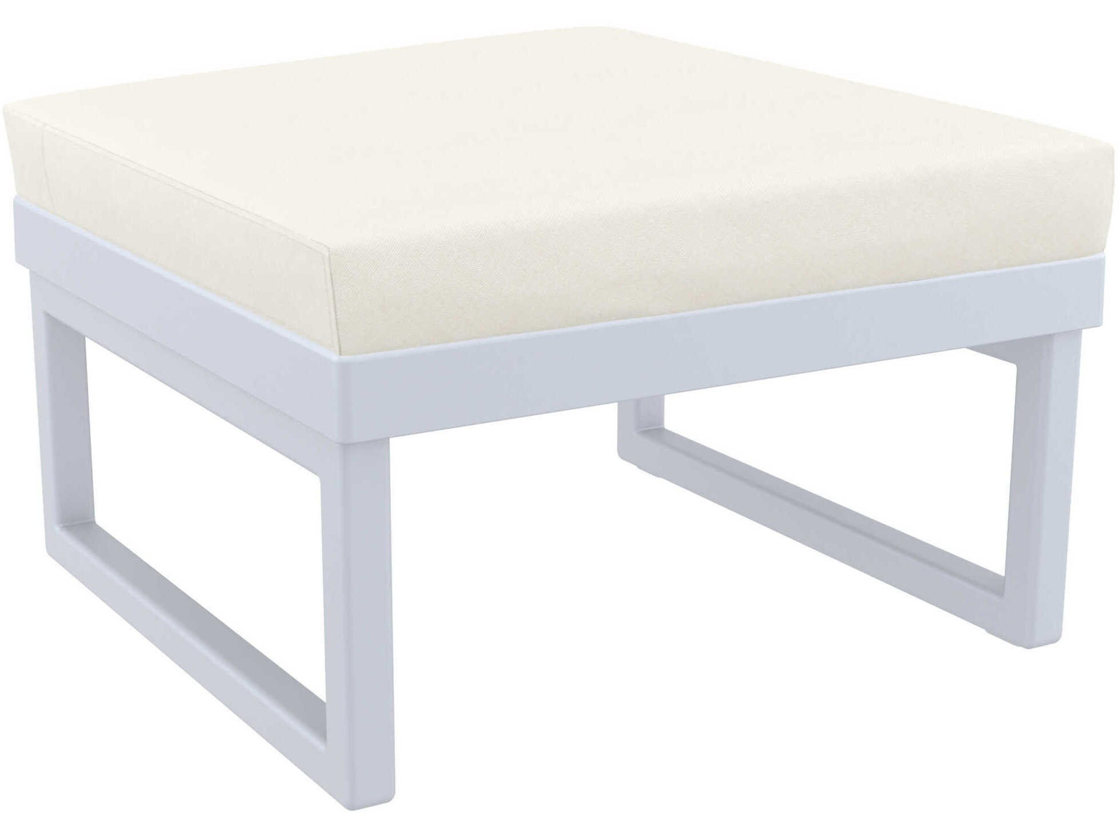 Compamia Mykonos Silver Resin Cushion Ottoman