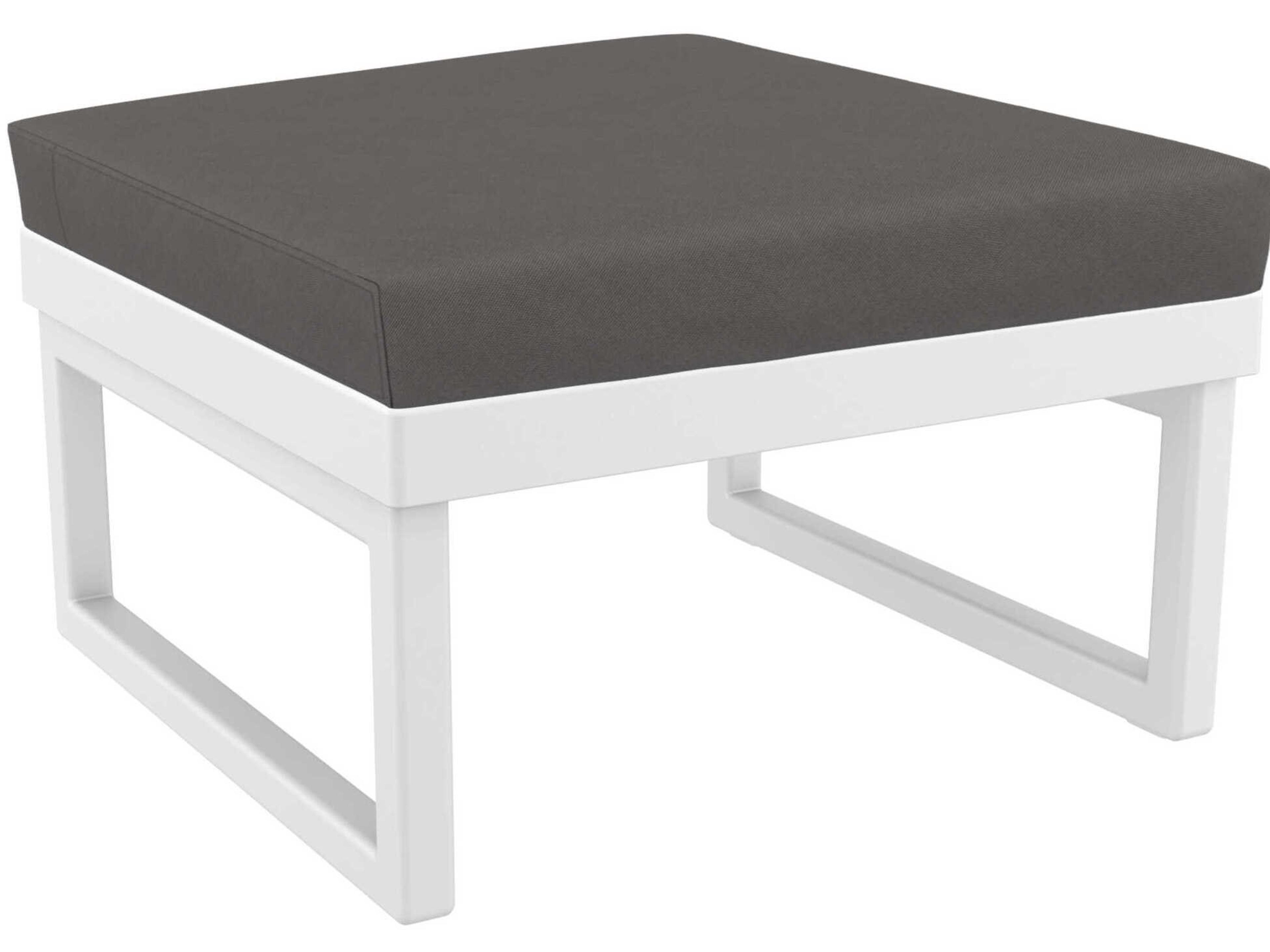Mykonos White Resin Cushion Ottoman